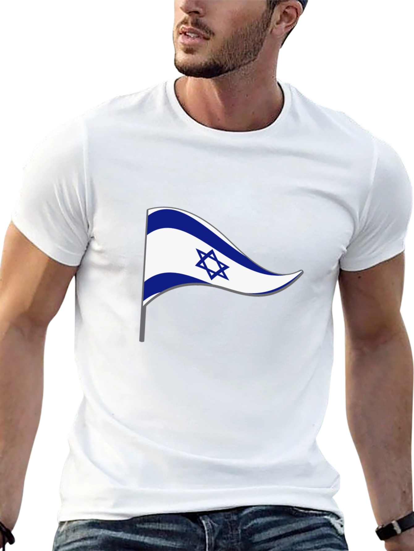 Israel Flag Pennant Graphic T-Shirt - Black
