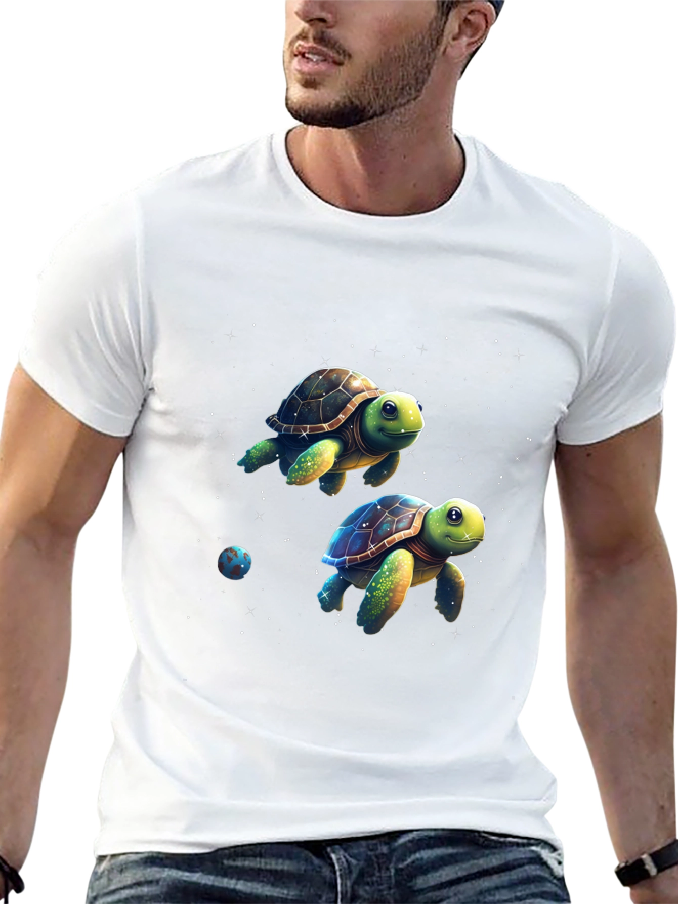 Cosmic Turtle Graphic Tee - Black