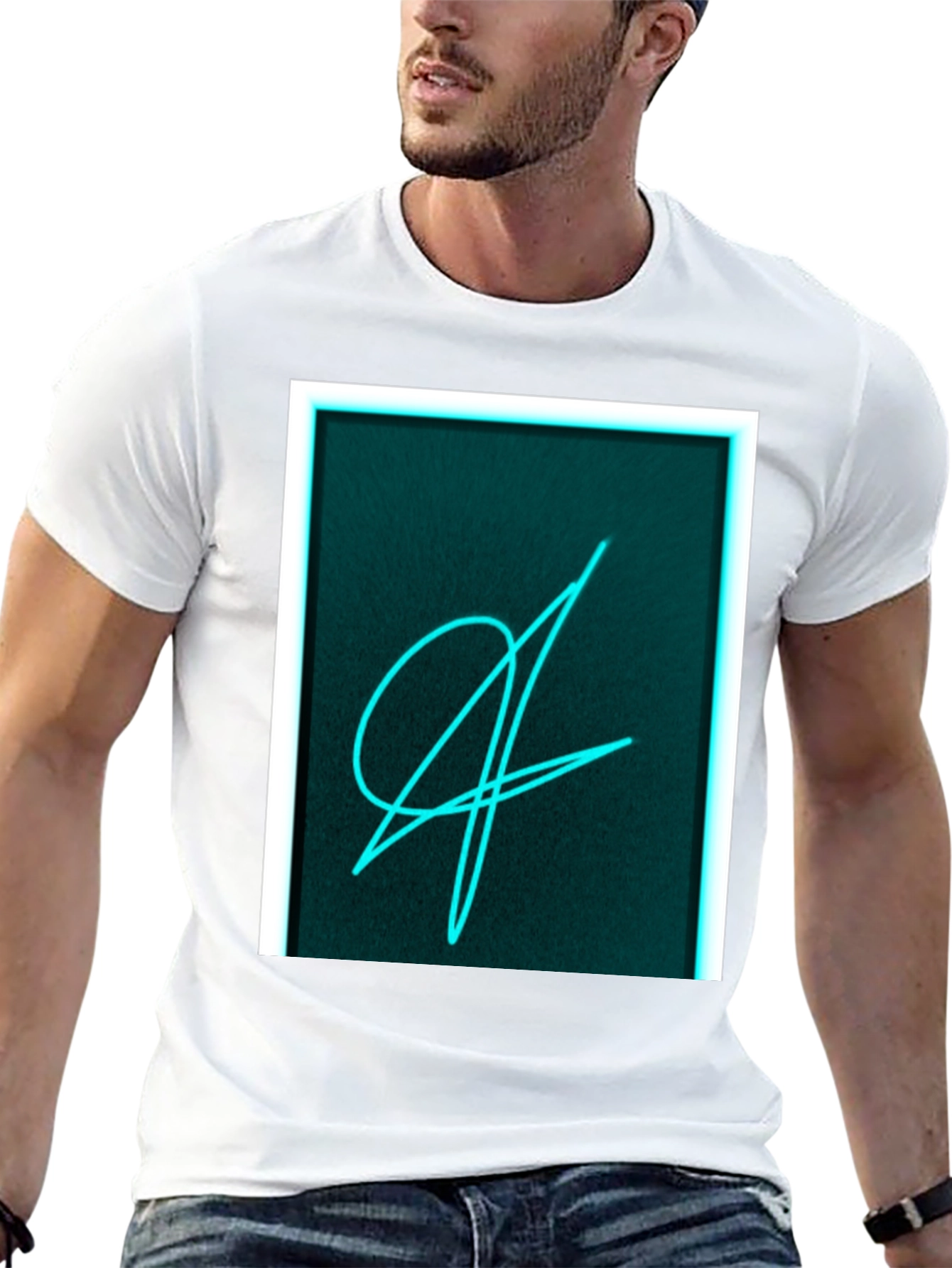 Neon Scribble Graphic Black T-Shirt