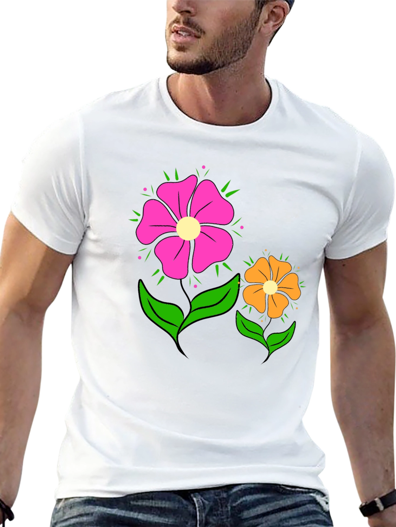 Floral Graphic T-Shirt - Funky Flower Power Tee