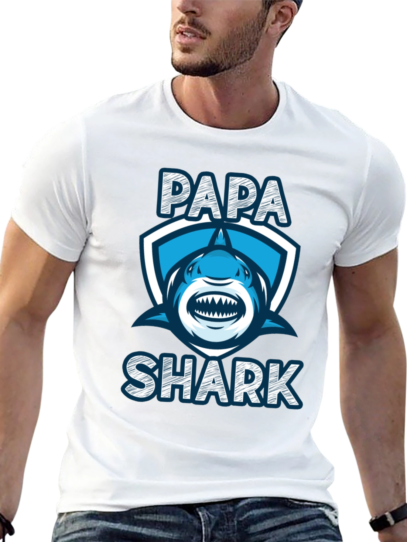 Papa Shark Graphic Tee - Fathers Day Gift