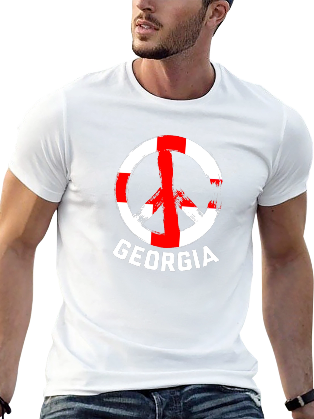 Georgia Peace Sign T-Shirt - Black Cotton Tee