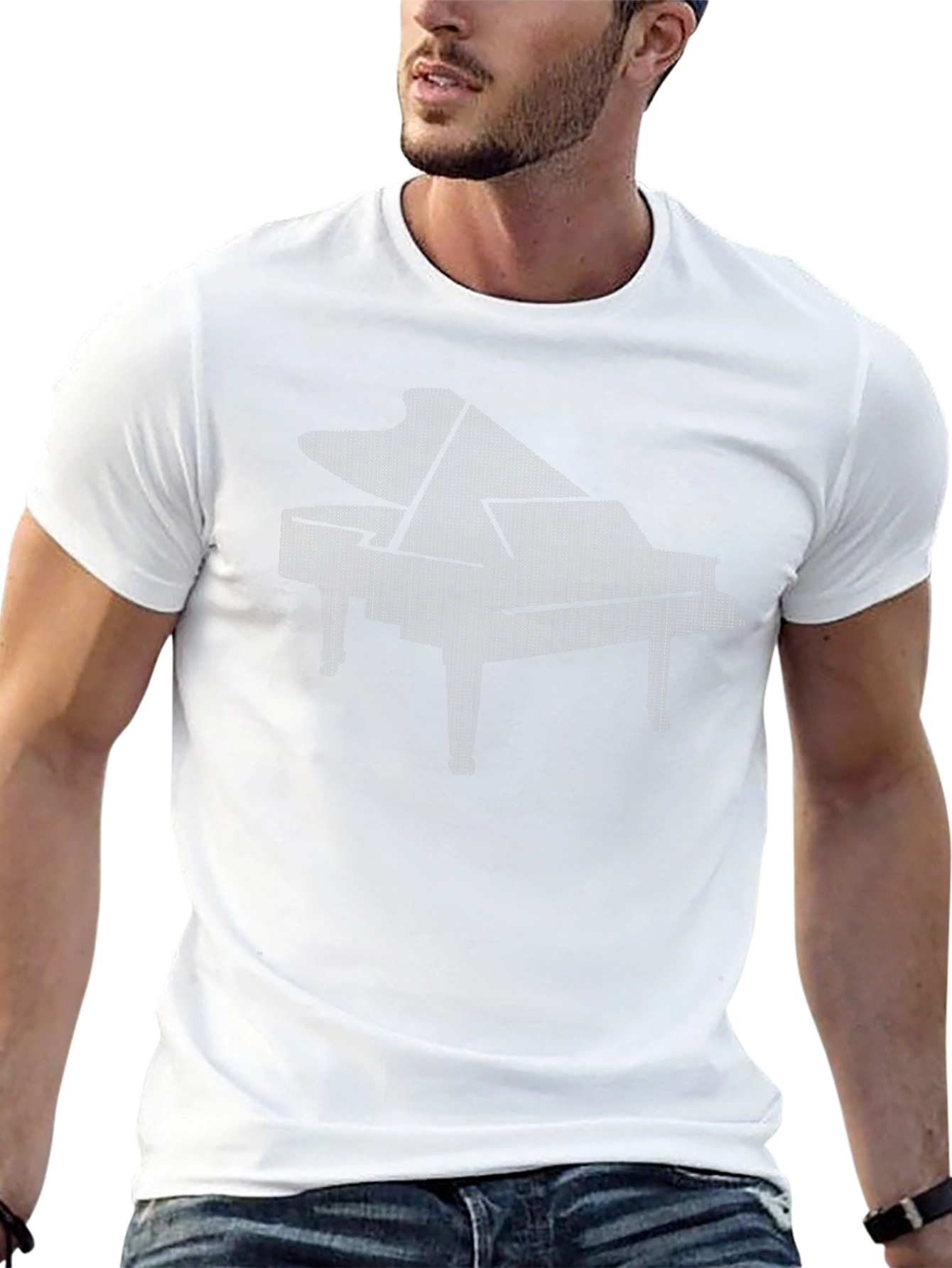 Piano Graphic Tee - Black Cotton Comfort