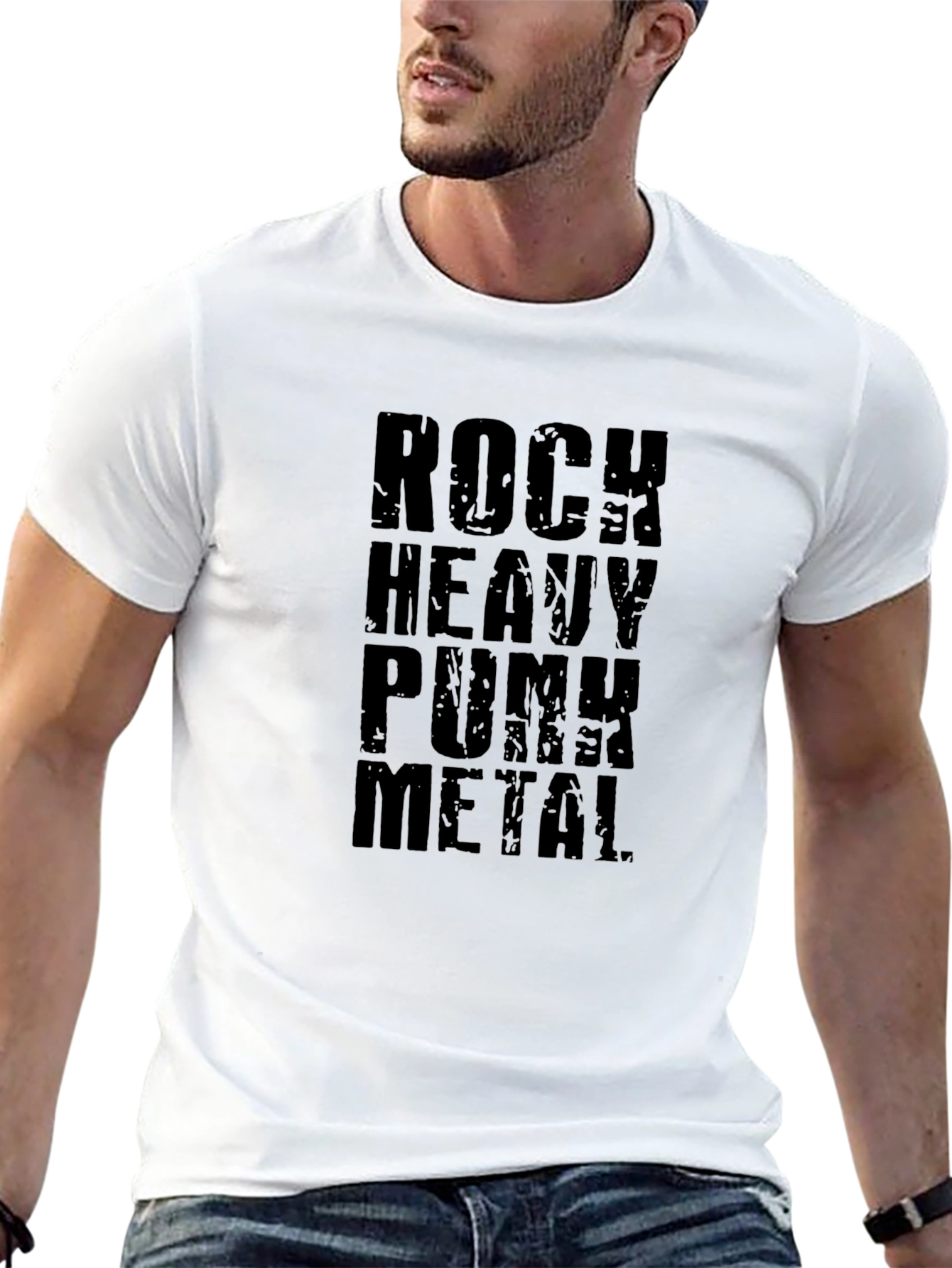 Rock Heavy Punk Metal Graphic Tee - Black
