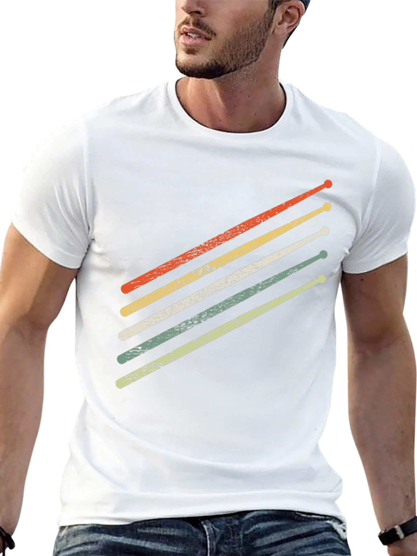 Retro Drumsticks Graphic T-Shirt