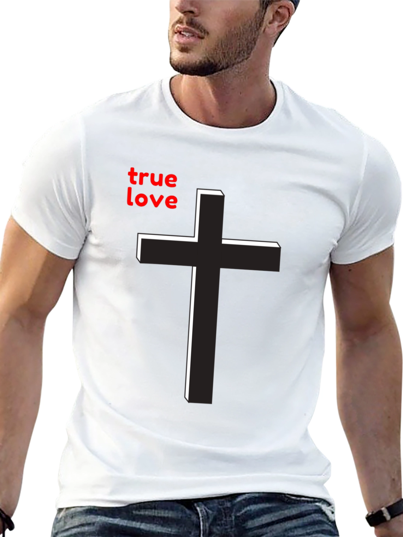 True Love Cross Graphic Tee - Christian Inspired T-Shirt