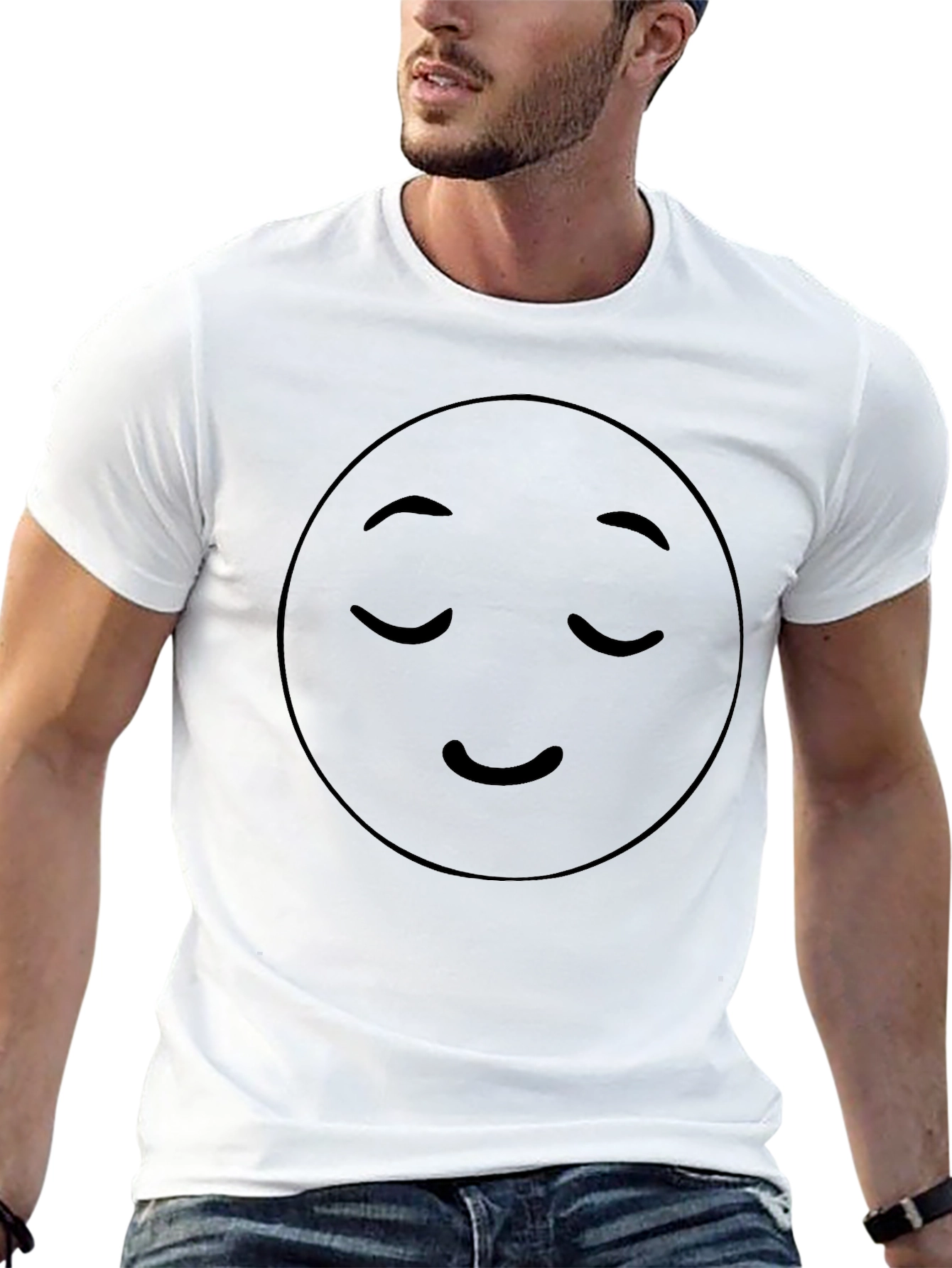 Zen Emoji Black T-Shirt - Relaxed Vibe