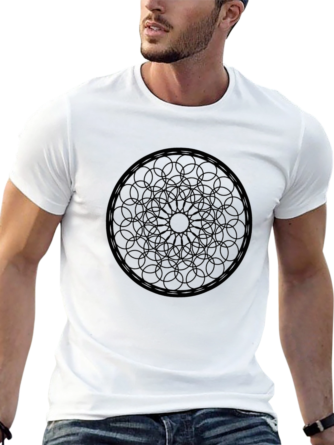 Geometric Circle Black T-Shirt