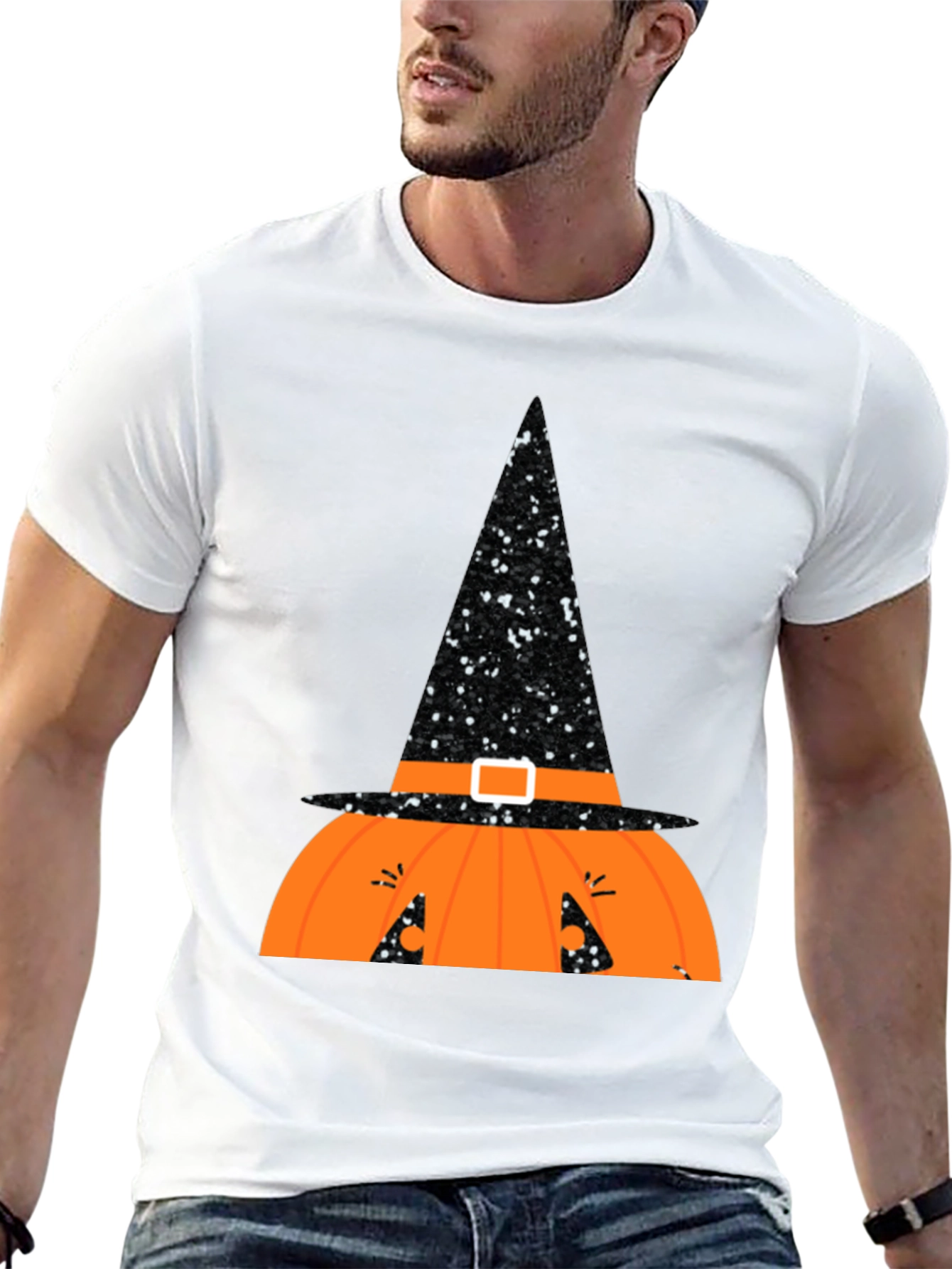Halloween Pumpkin Witch Hat T-Shirt