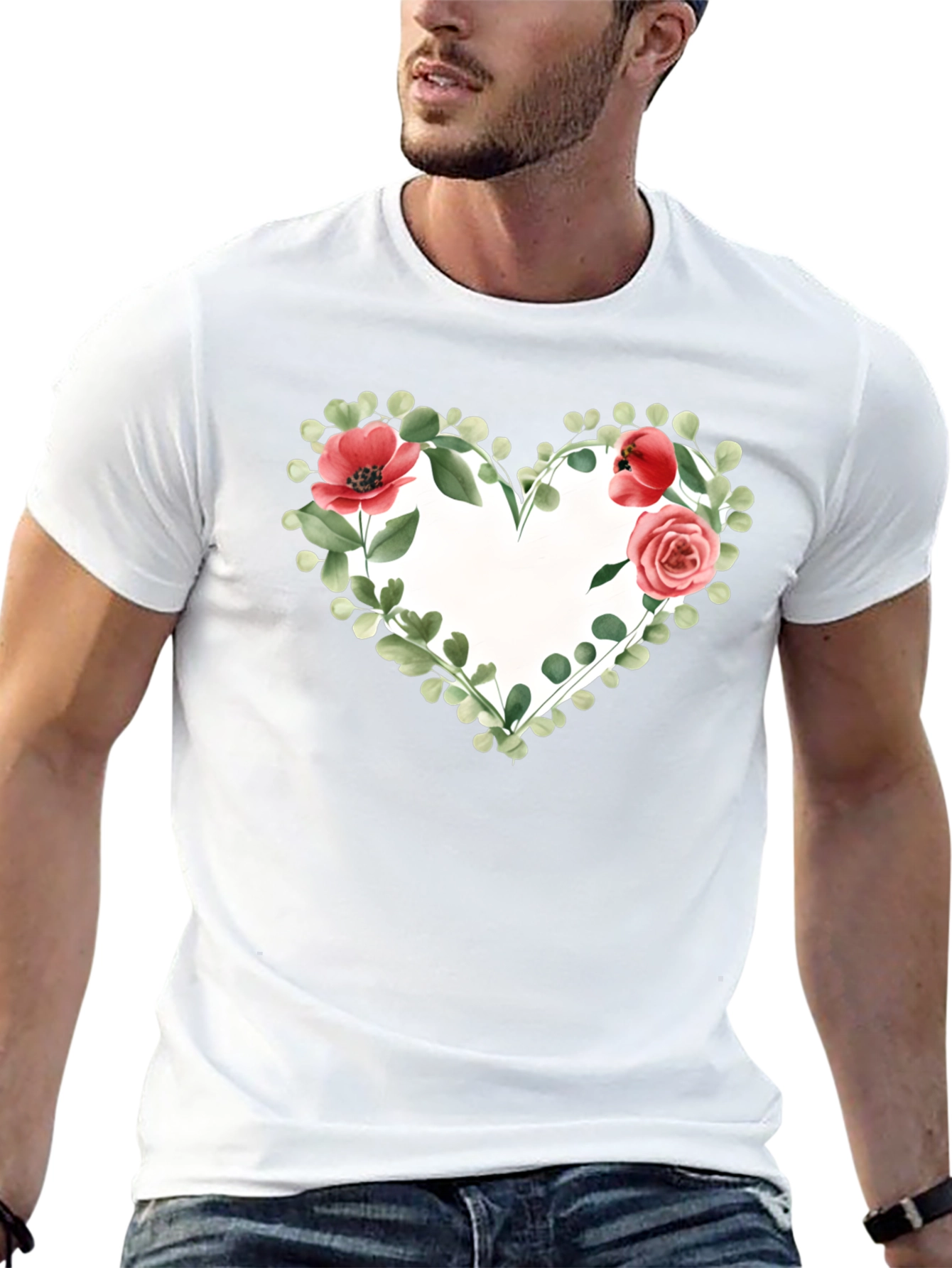 Floral Heart Graphic T-Shirt