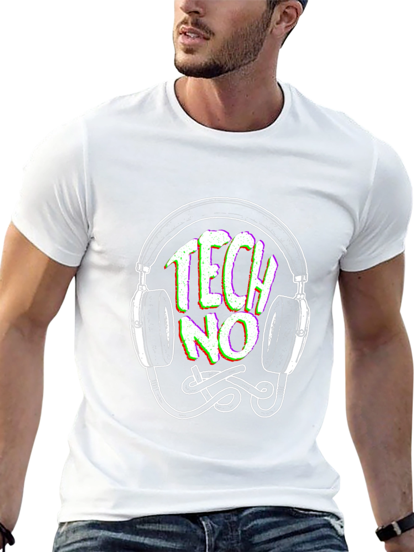 Techno Headphones Graphic Tee