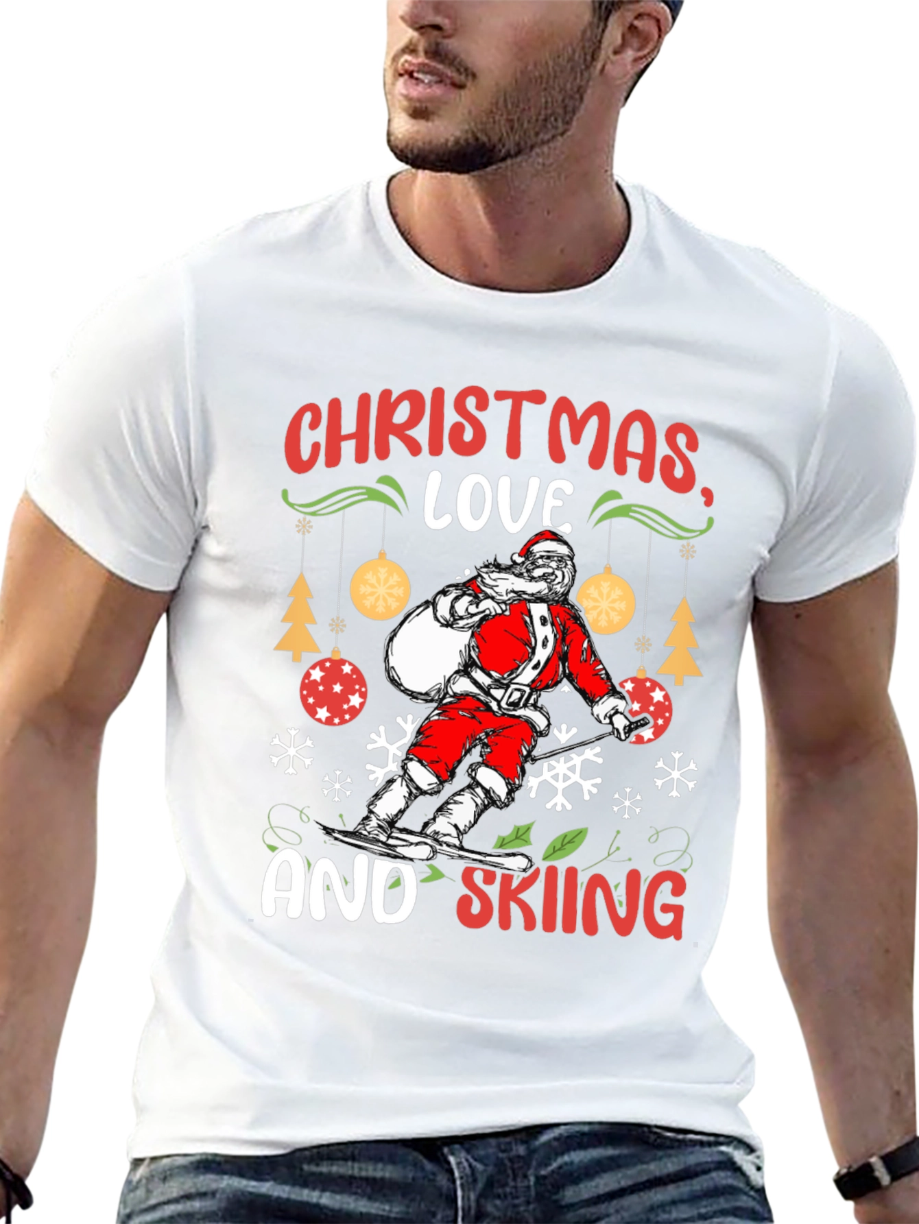 Christmas Love and Skiing T-Shirt