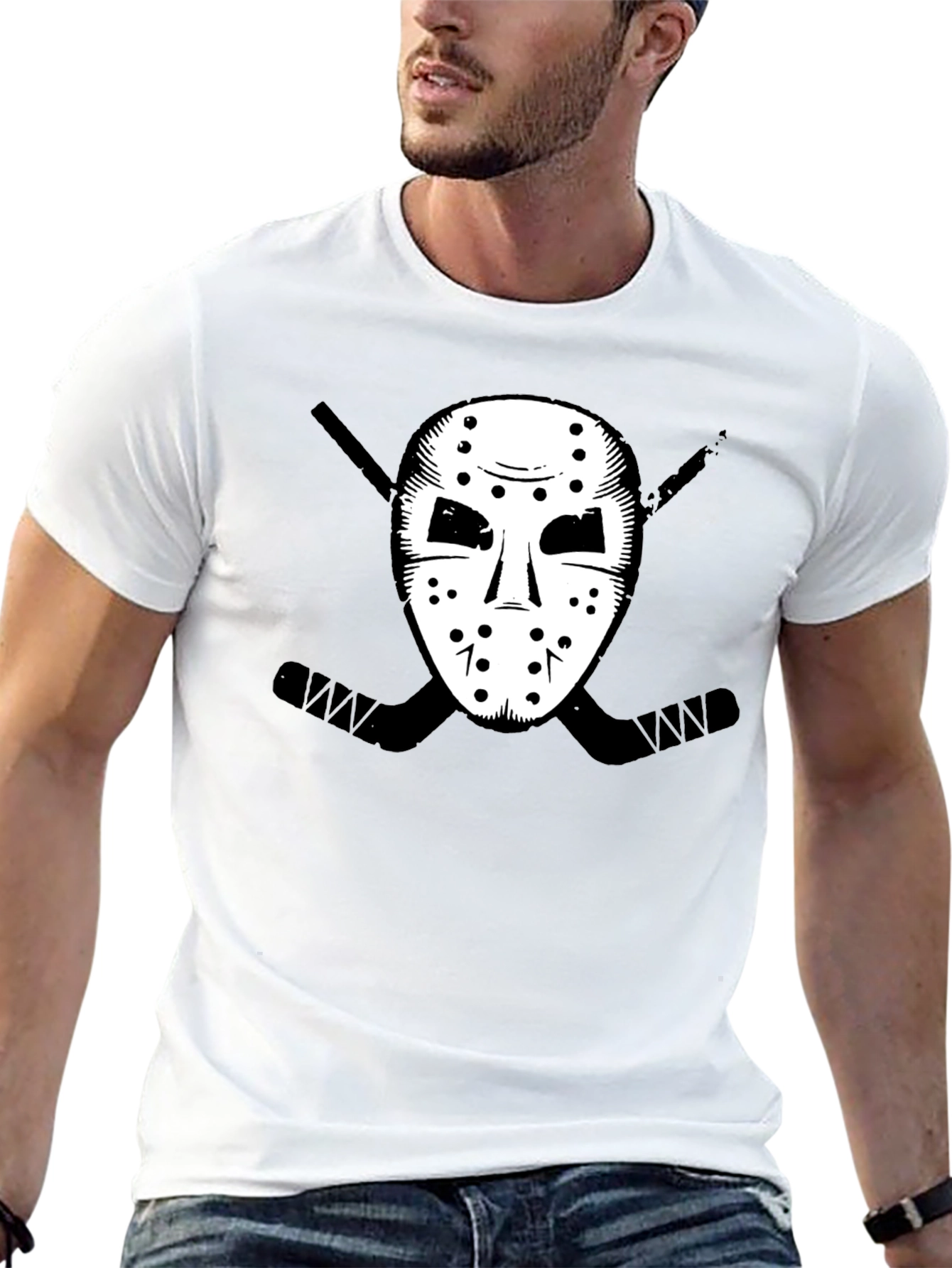 Hockey Mask Graphic Tee - Black T-Shirt