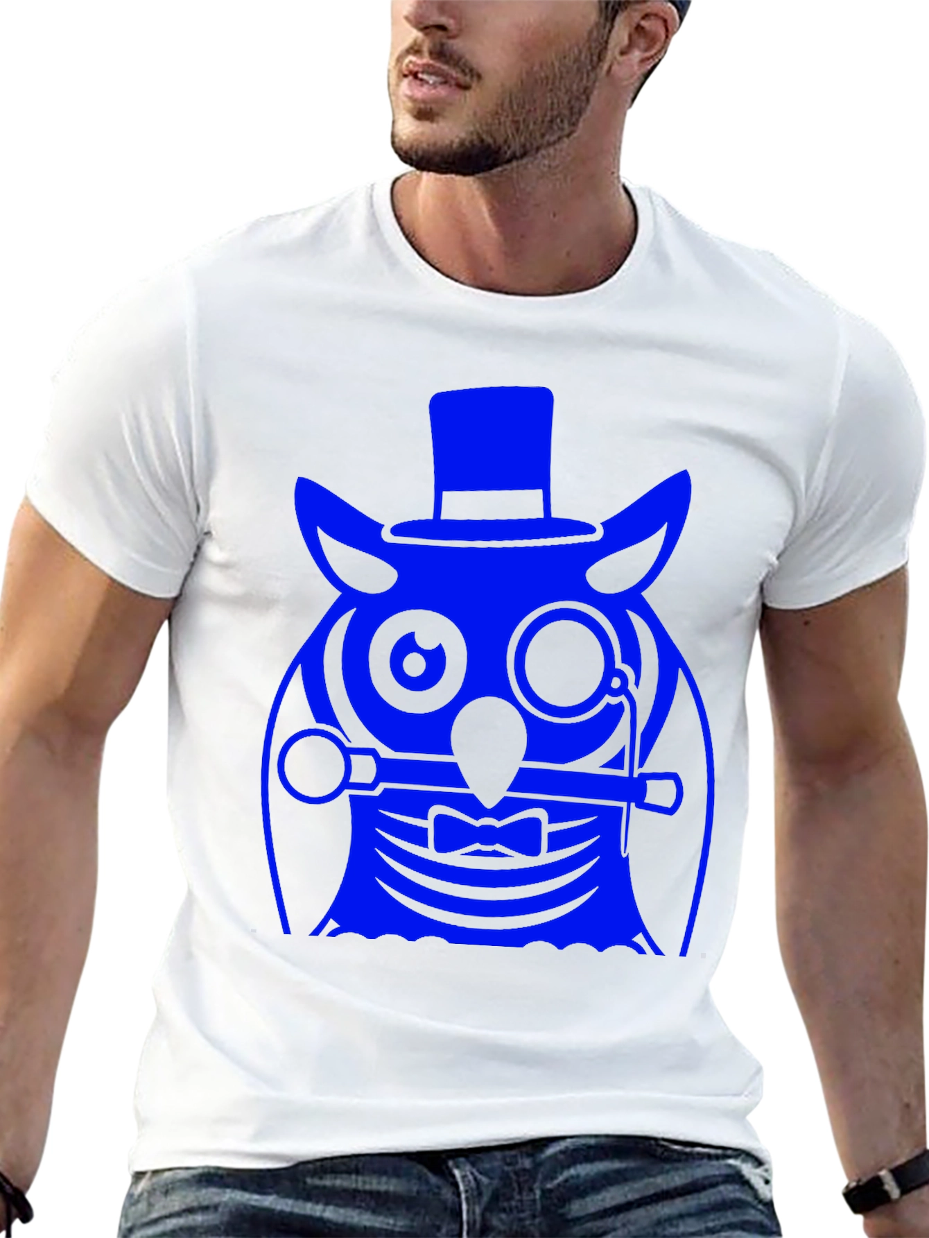 Dapper Owl Graphic Tee - Stylish Mens Black T-Shirt