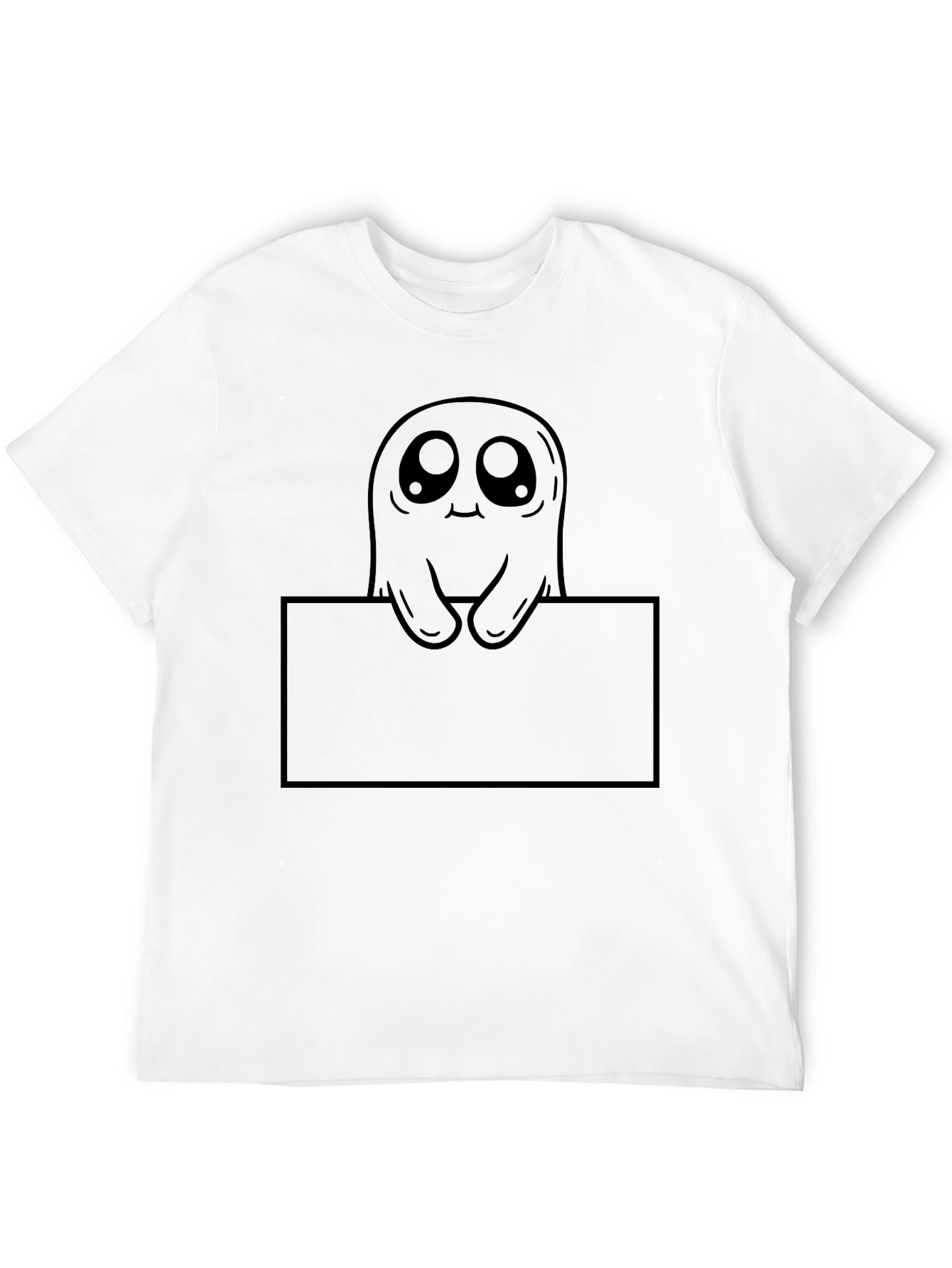 Cute Ghost Graphic Black T-Shirt