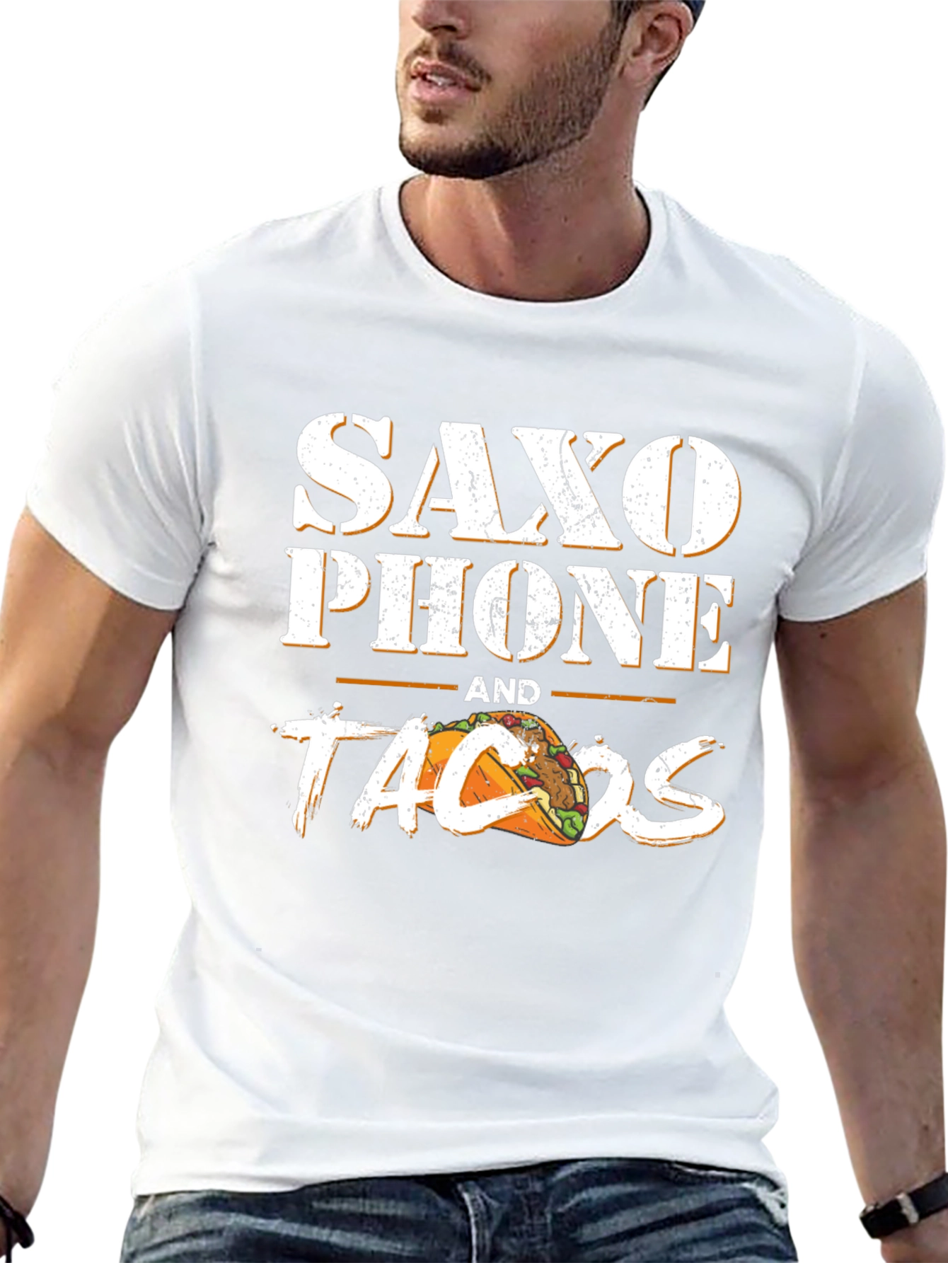 Saxophone and Tacos Graphic T-Shirt