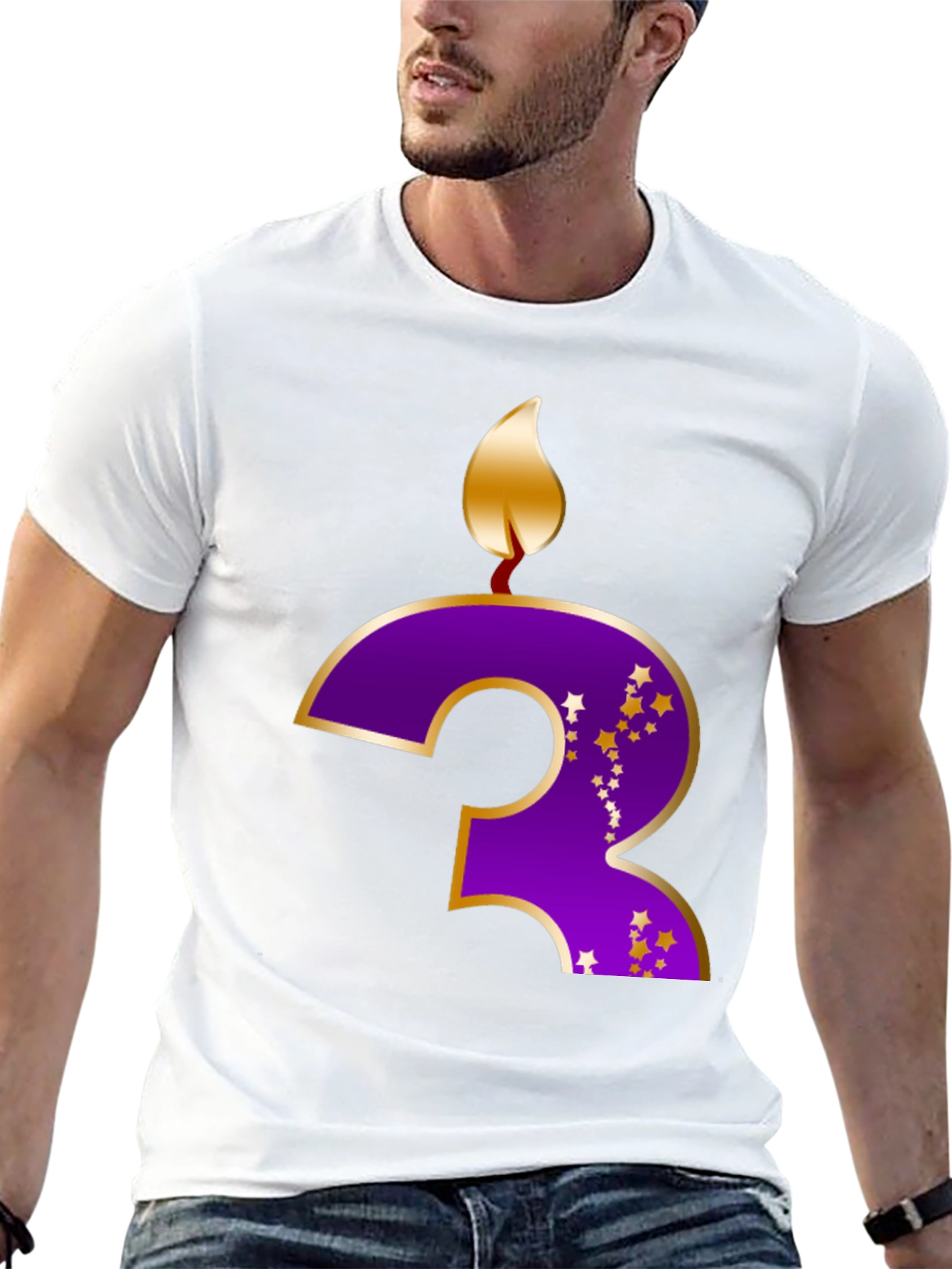 Birthday Number 3 Candle T-Shirt