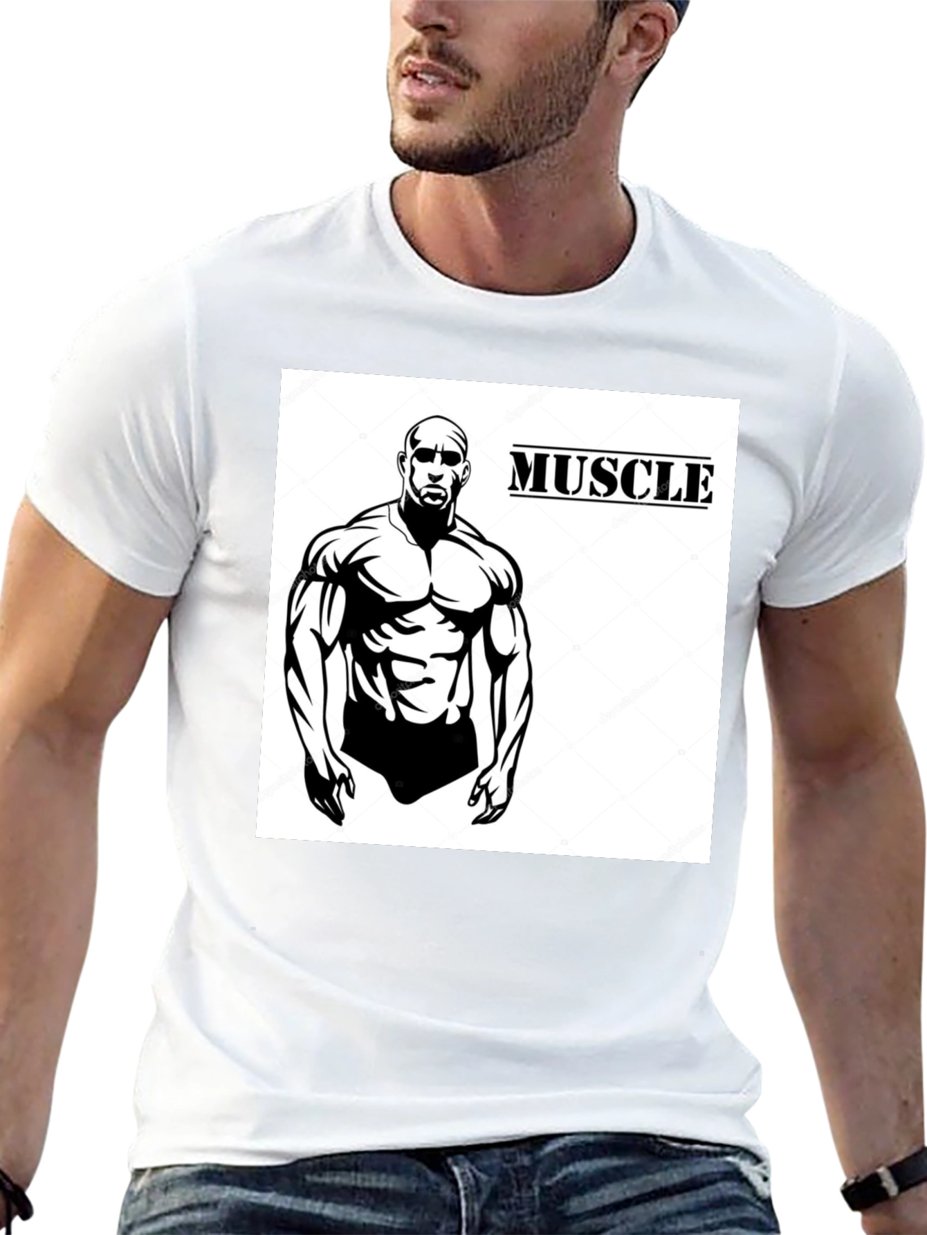 Muscle Man Graphic Tee - Bodybuilder Fitness Shirt