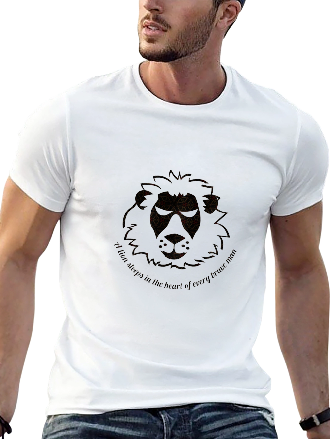 Lion Heart Graphic Black T-Shirt