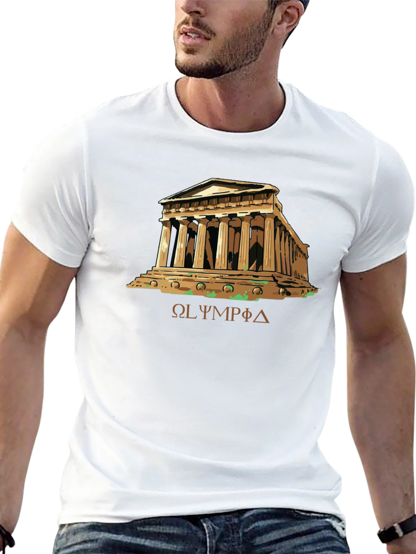 Olympia Greek Temple Black T-Shirt