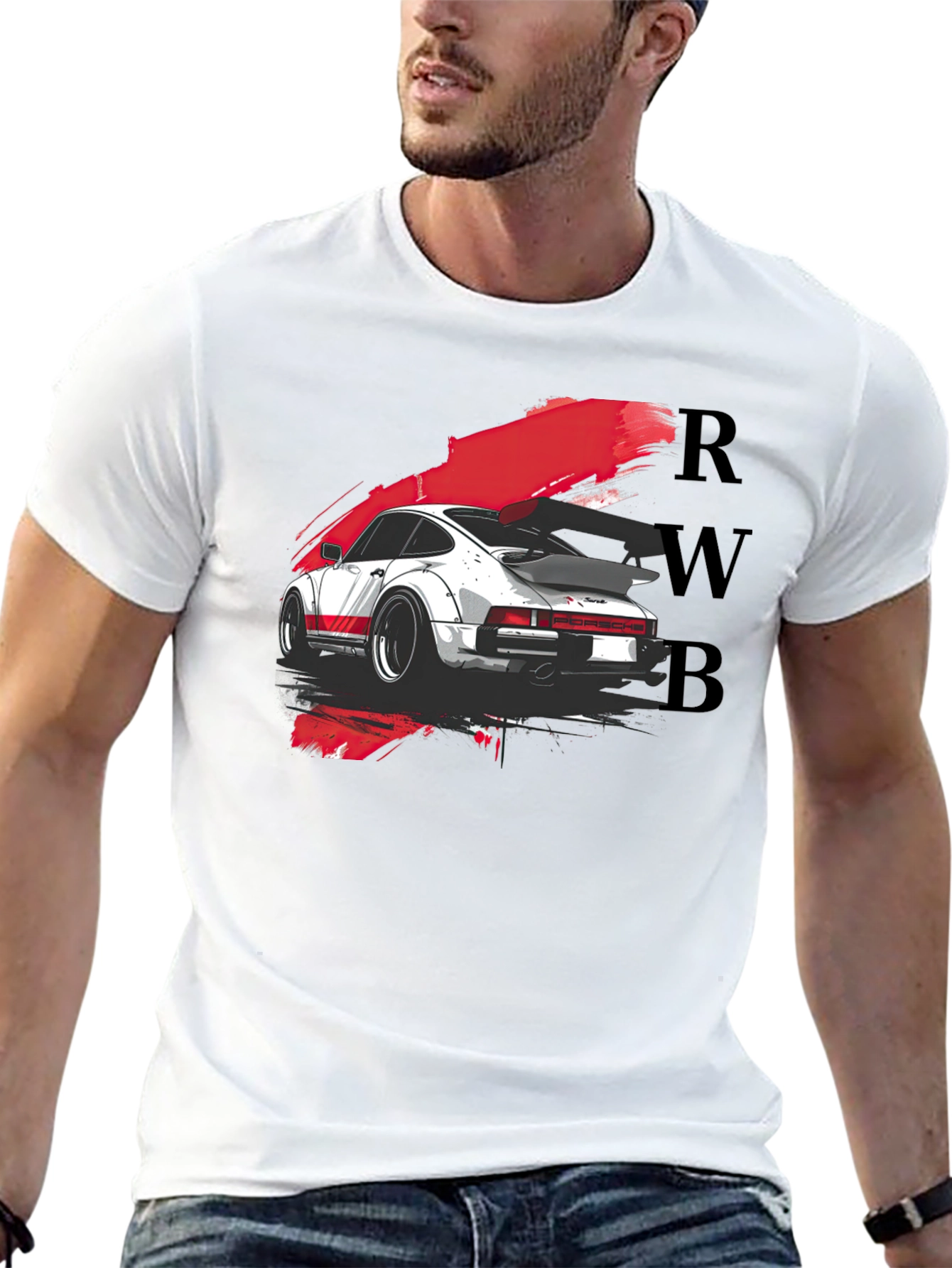 RWB Porsche Graphic Tee - Black Cotton T-Shirt