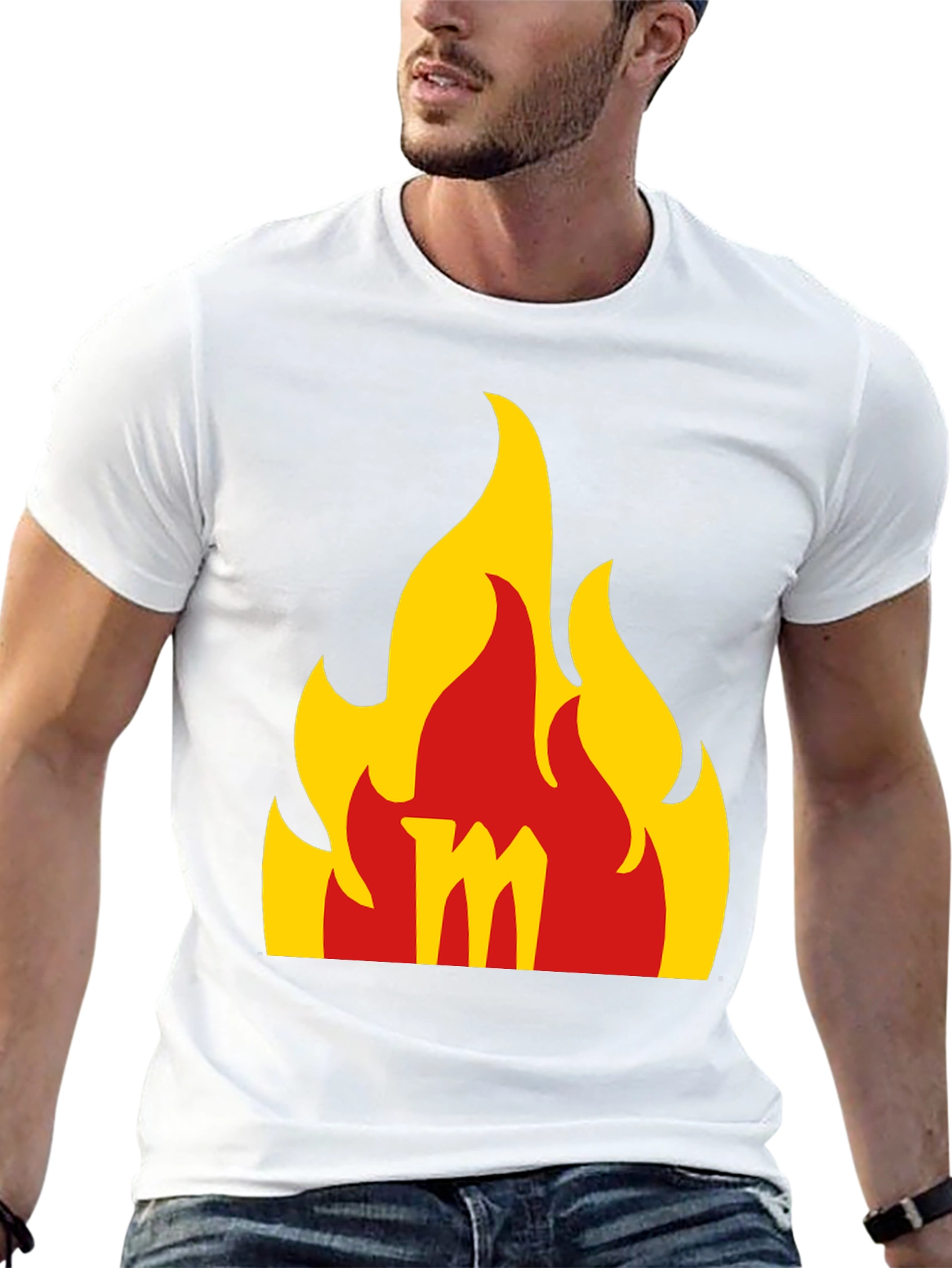 Flame M Graphic Black T-Shirt