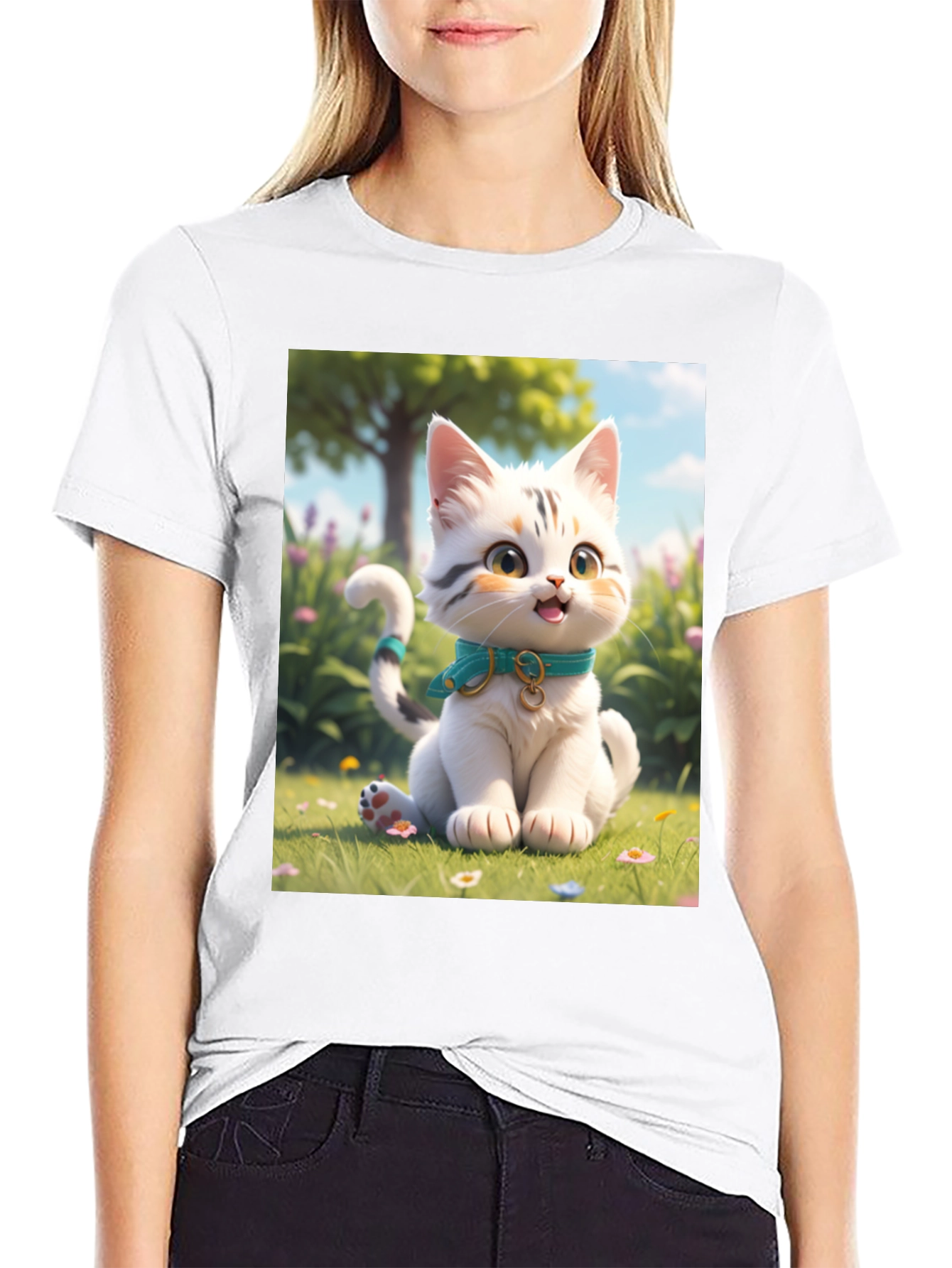 Cute Cartoon Cat T-Shirt