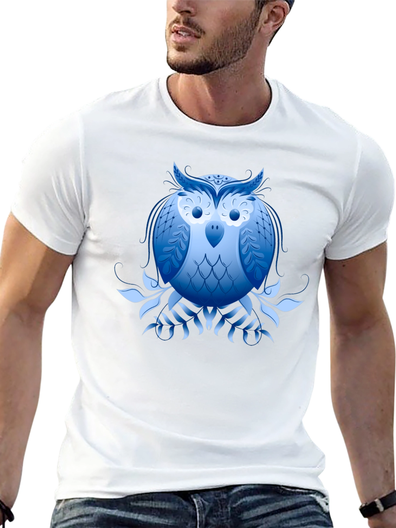 Blue Owl Graphic Black T-Shirt