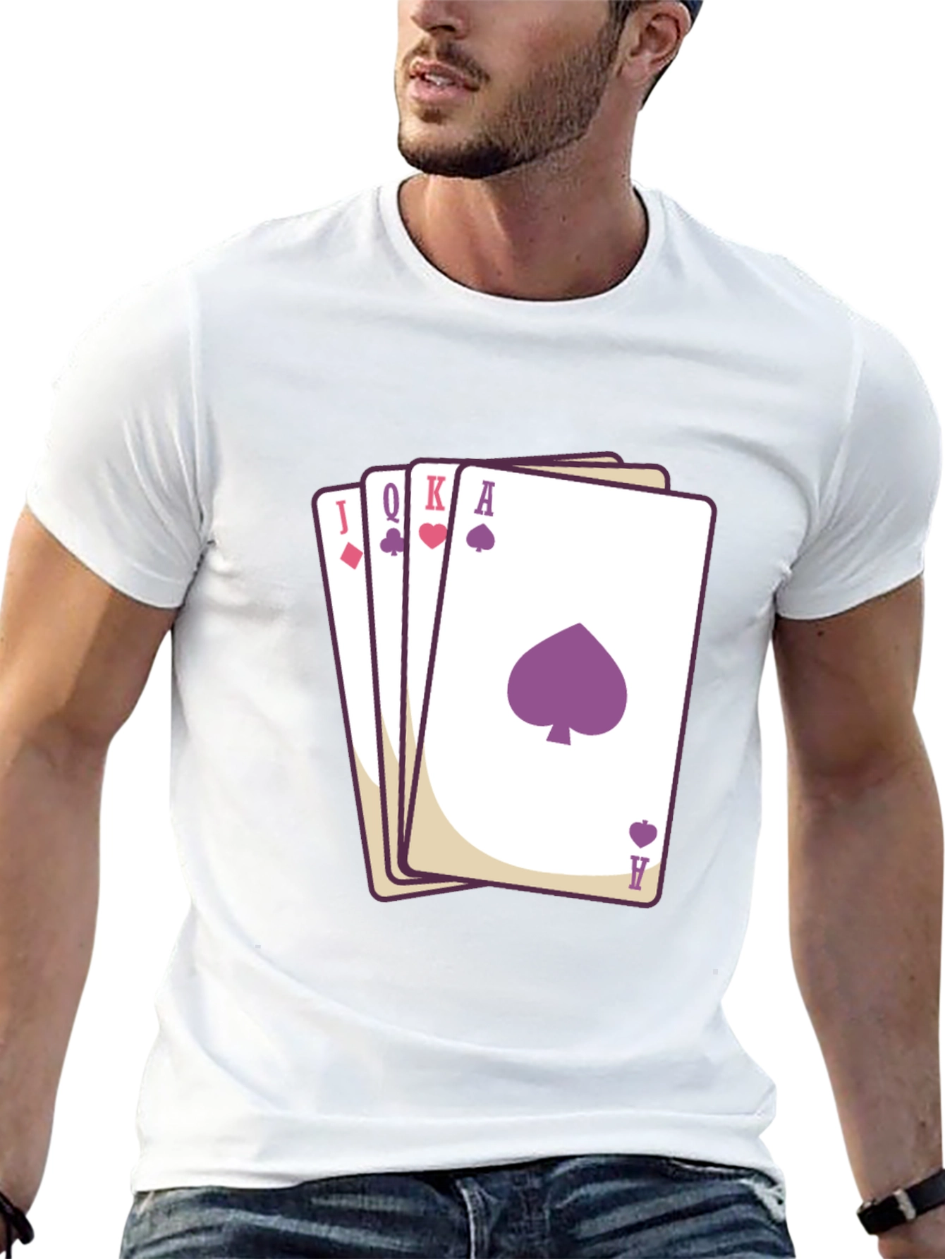 Poker Hand T-Shirt - Spade Heart Diamond
