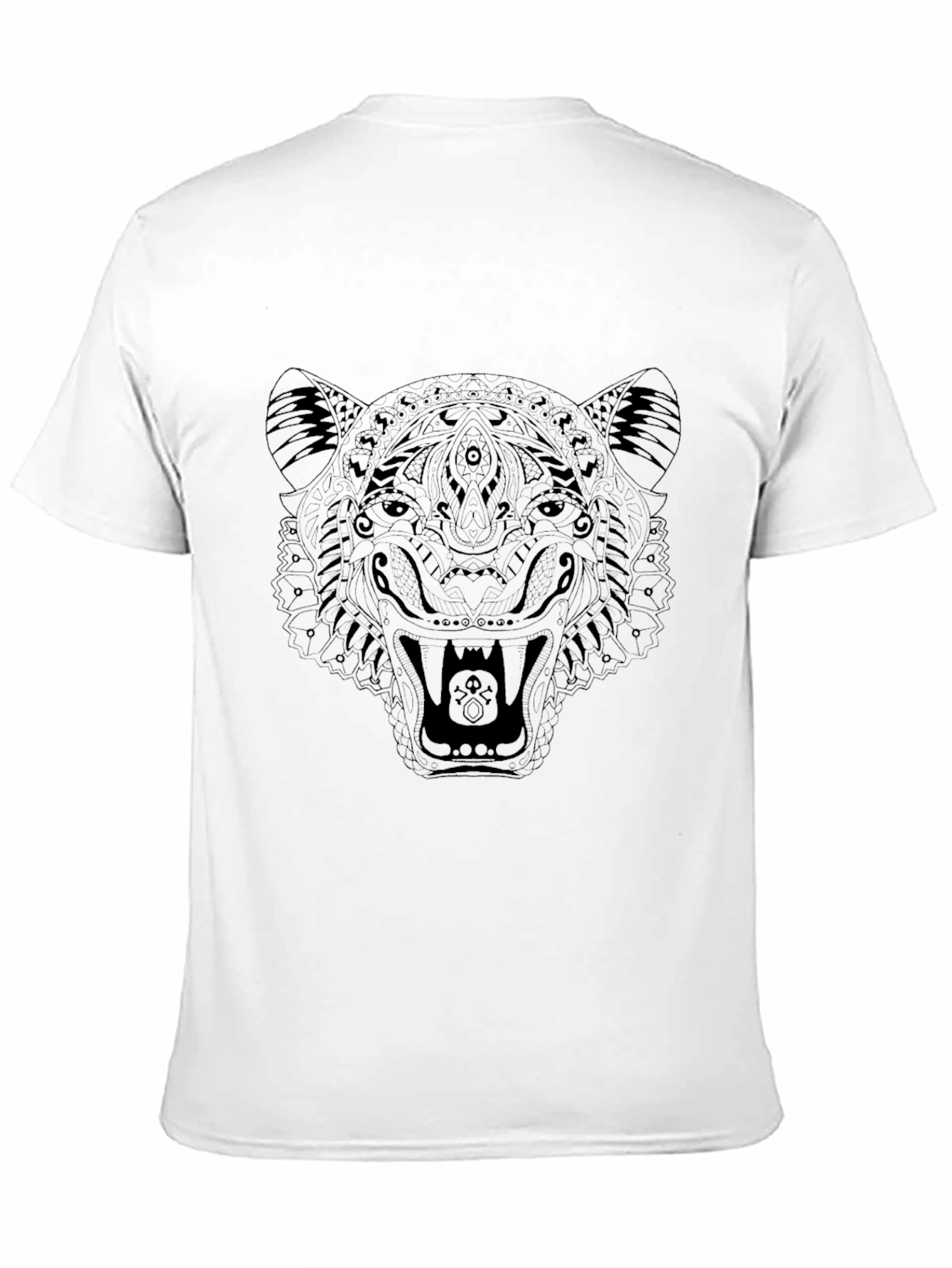 Mens Black Tiger Print Graphic T-Shirt