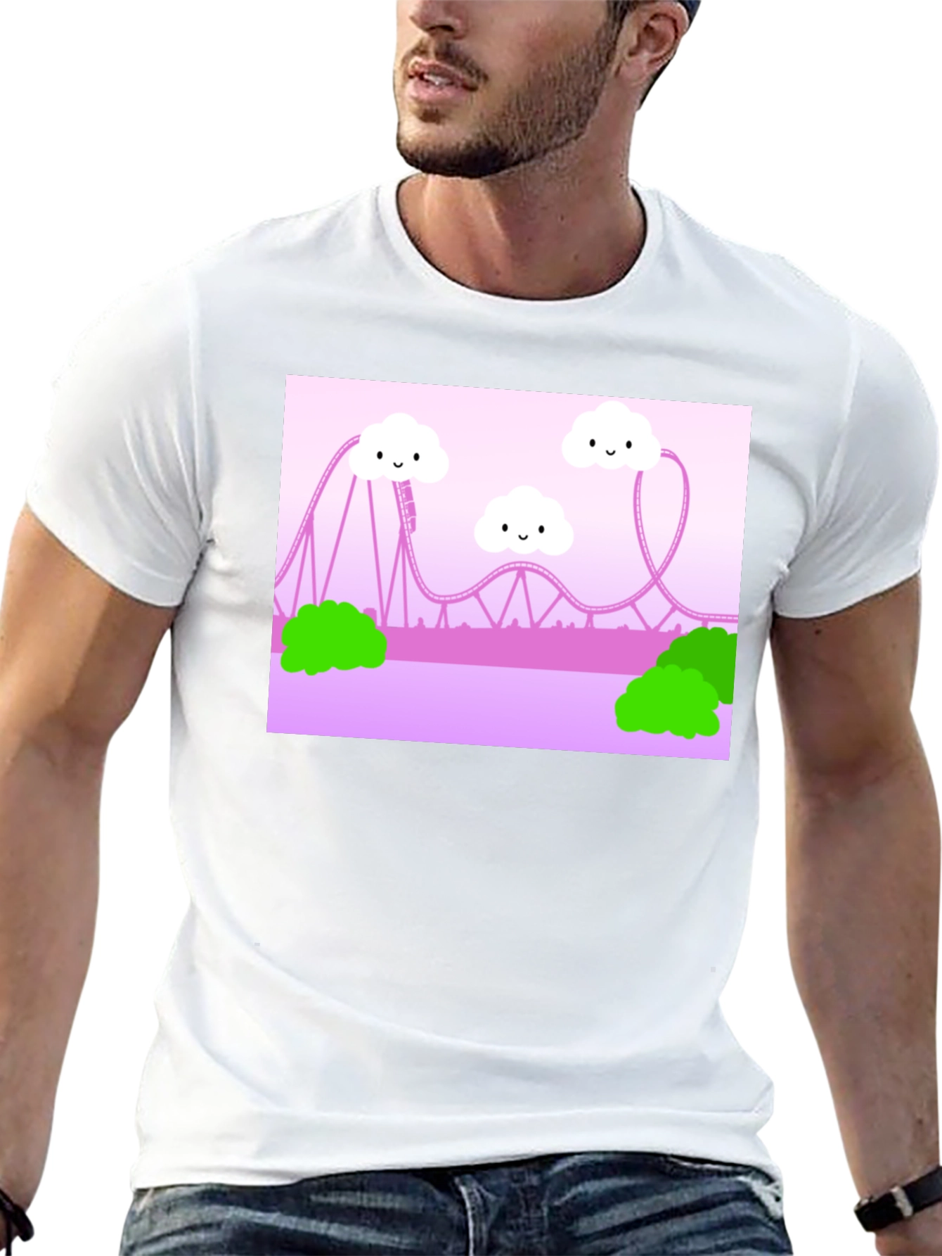 Cute Kawaii Roller Coaster Graphic Tee - Unisex