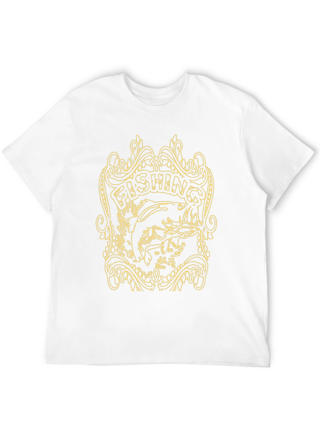 Fishing Graphic Tee - Black Cotton T-Shirt