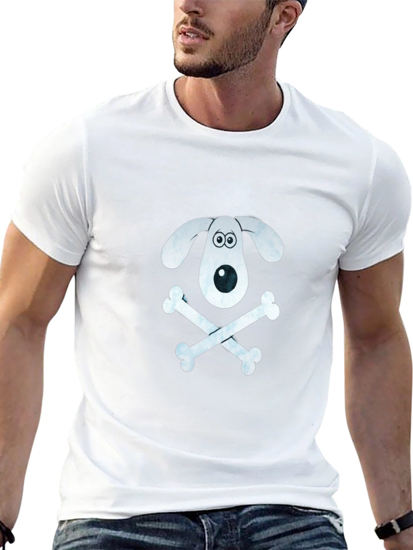 Dog & Bones Graphic T-Shirt - Black Cotton