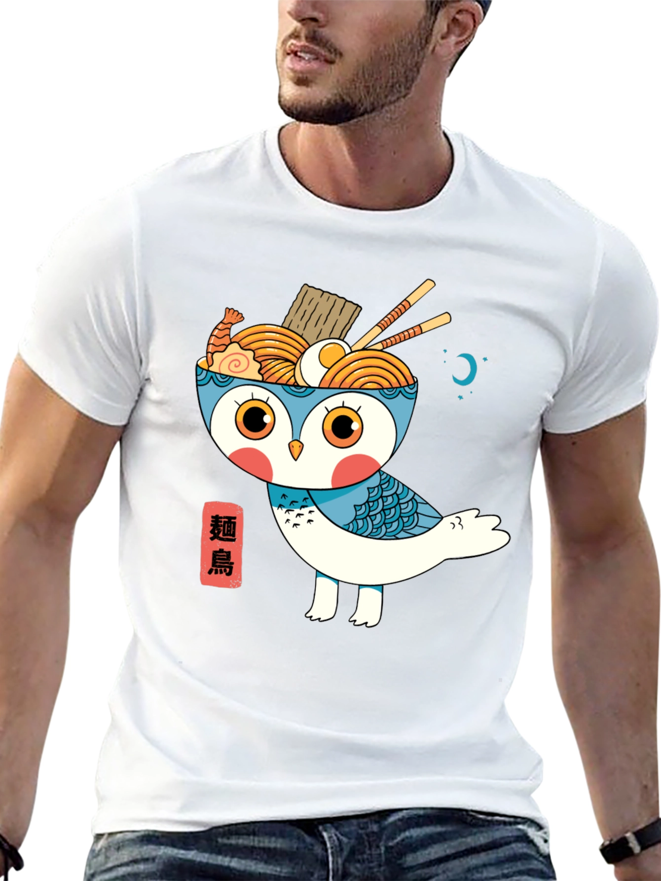 Ramen Owl Graphic Tee - Unique Japanese Style T-Shirt