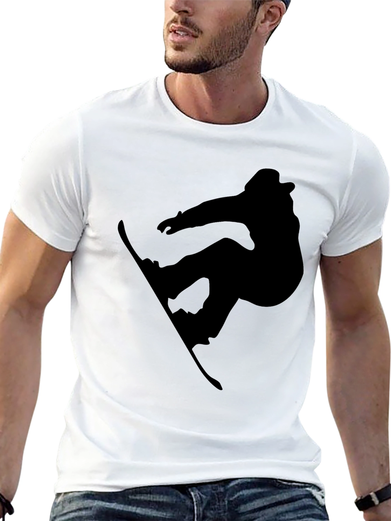Snowboarder Silhouette T-Shirt - Black