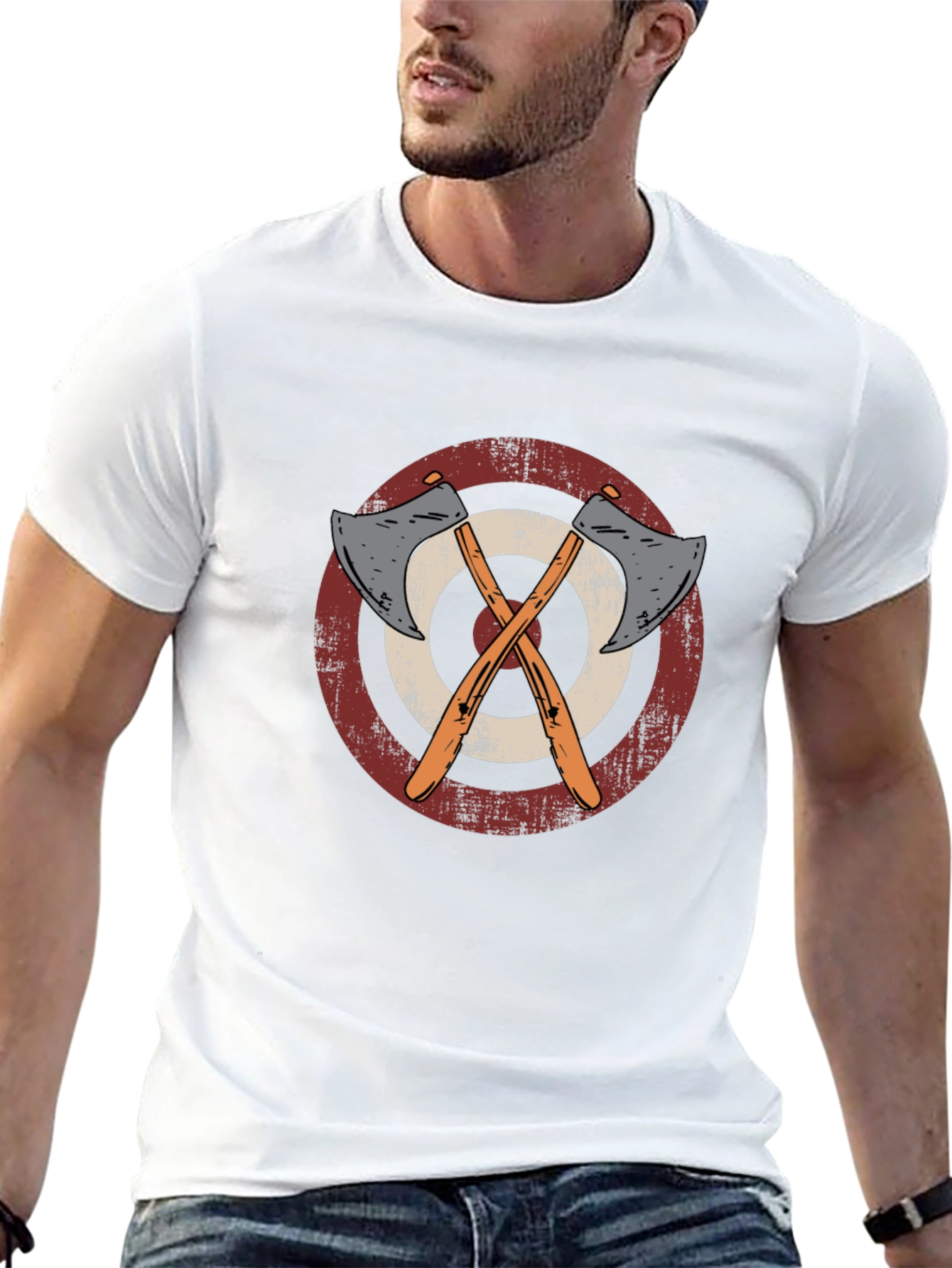 Axe Throwing Target Graphic Tee - Black