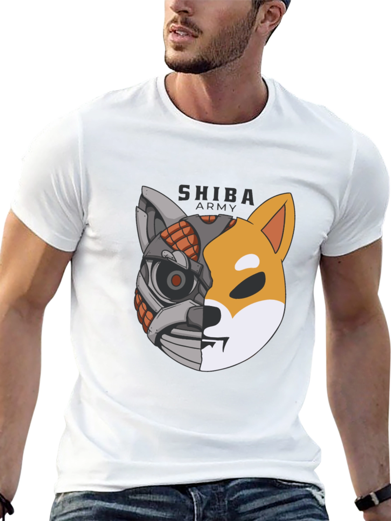 Shiba Army Robot Dog T-Shirt - Cool Graphic Tee