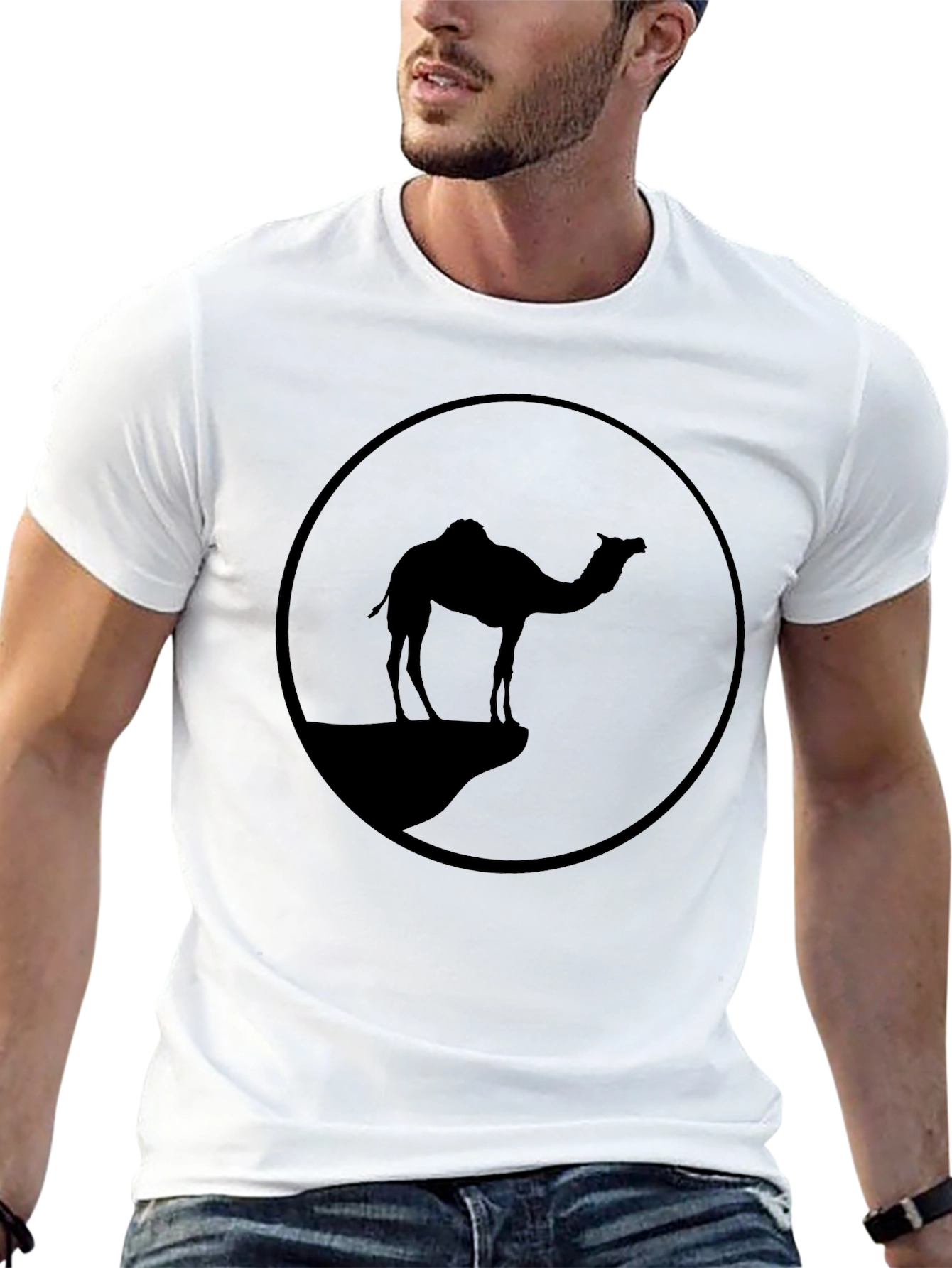 Camel Silhouette Graphic Tee - Black