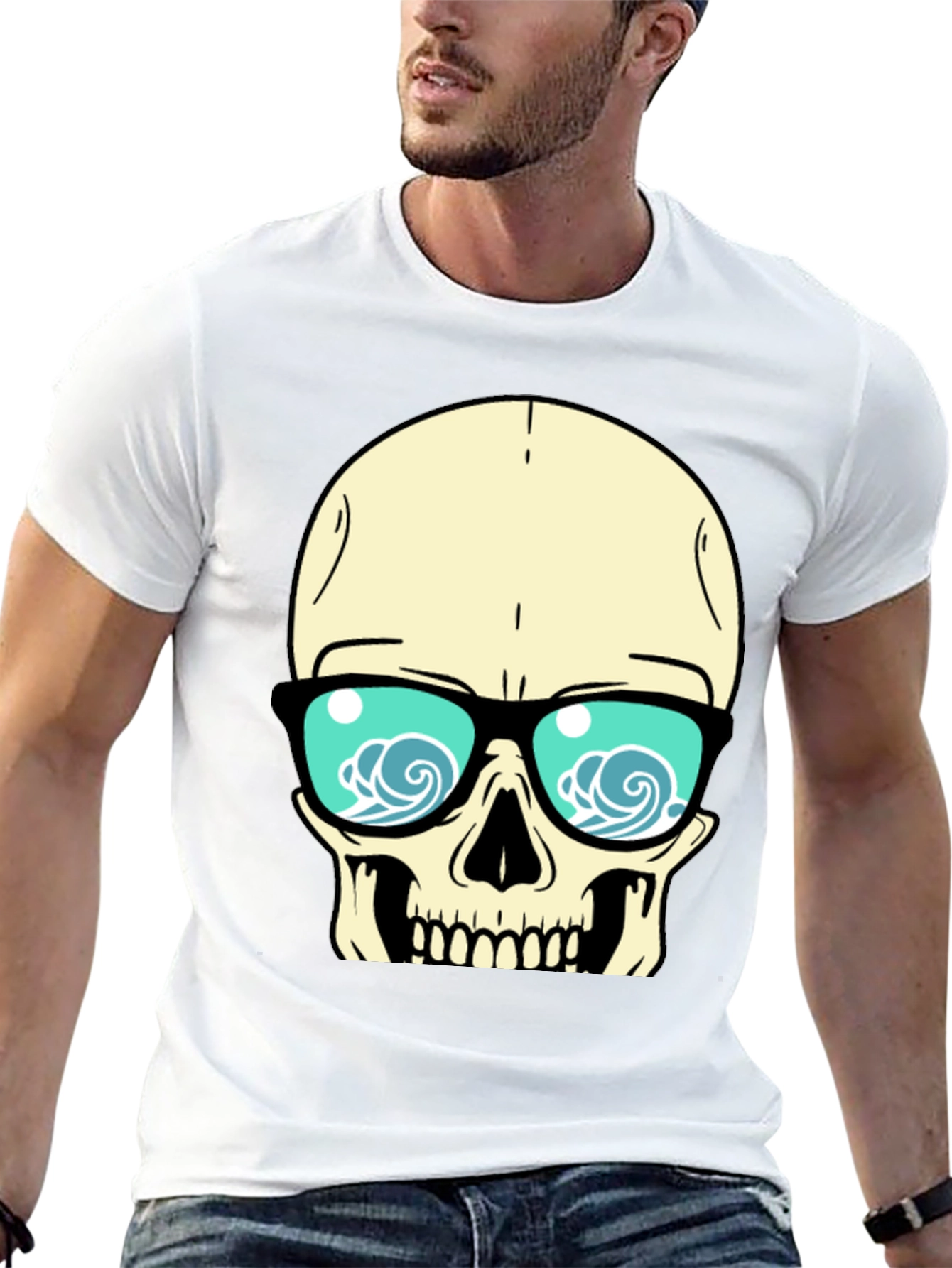 Skull with Sunglasses Graphic Tee