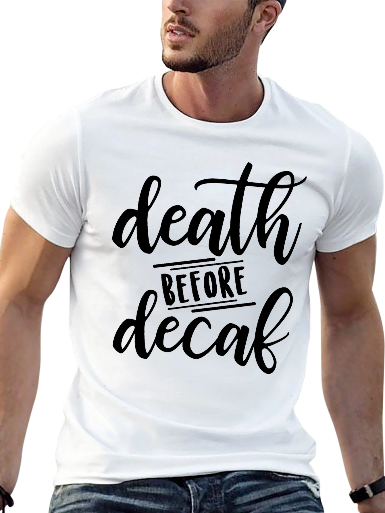Death Before Decaf Graphic T-Shirt - Black
