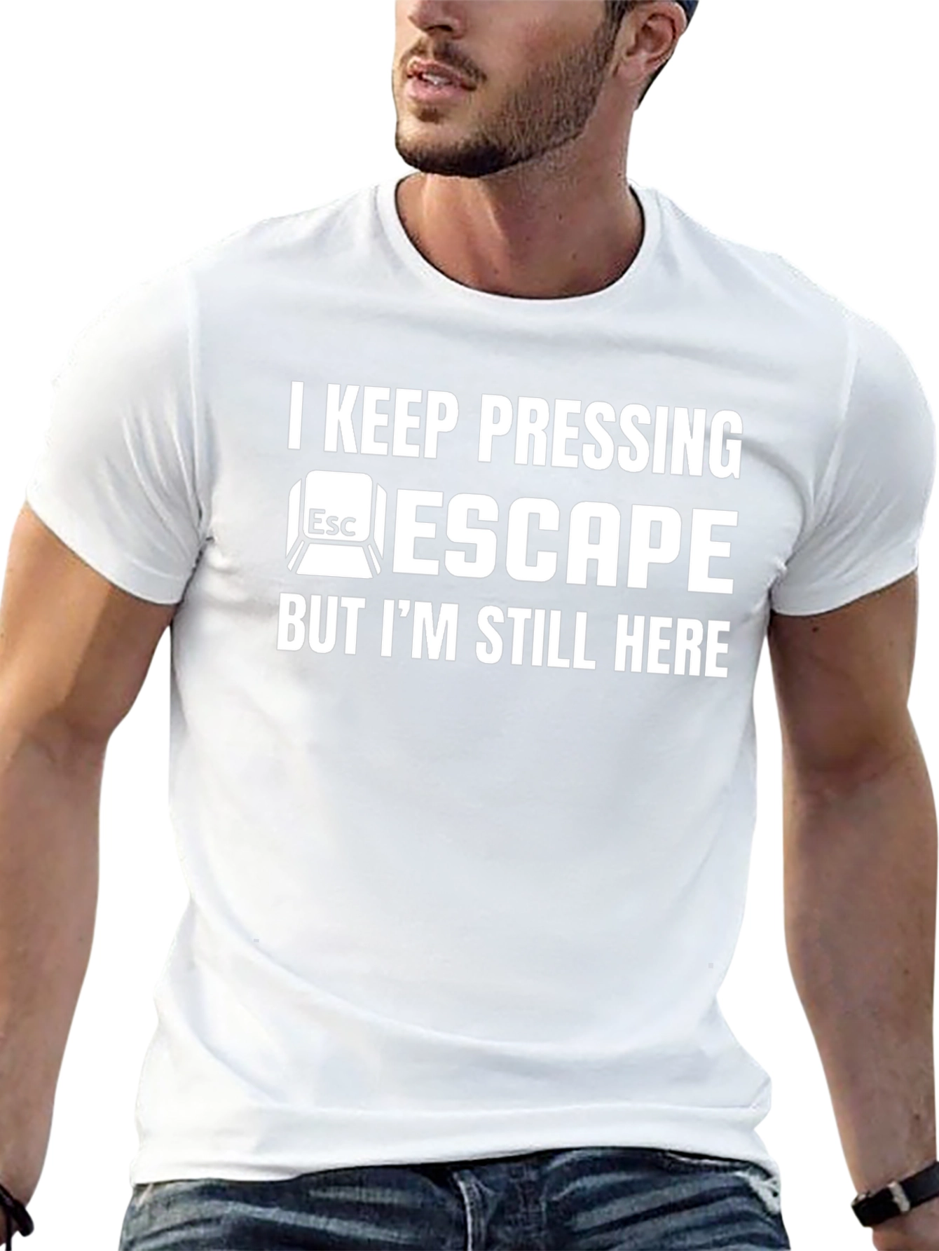 I Keep Pressing Escape Mens Black T-Shirt