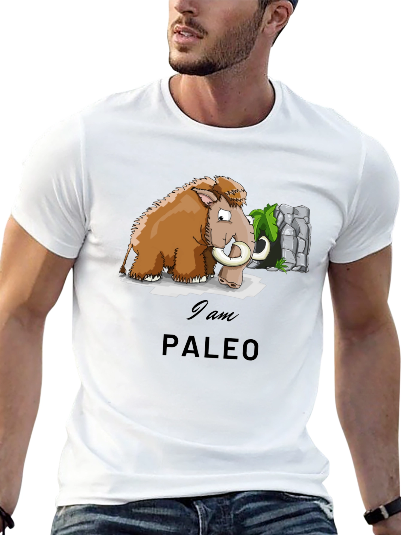 I am Paleo T-Shirt - Mammoth Cartoon Tee