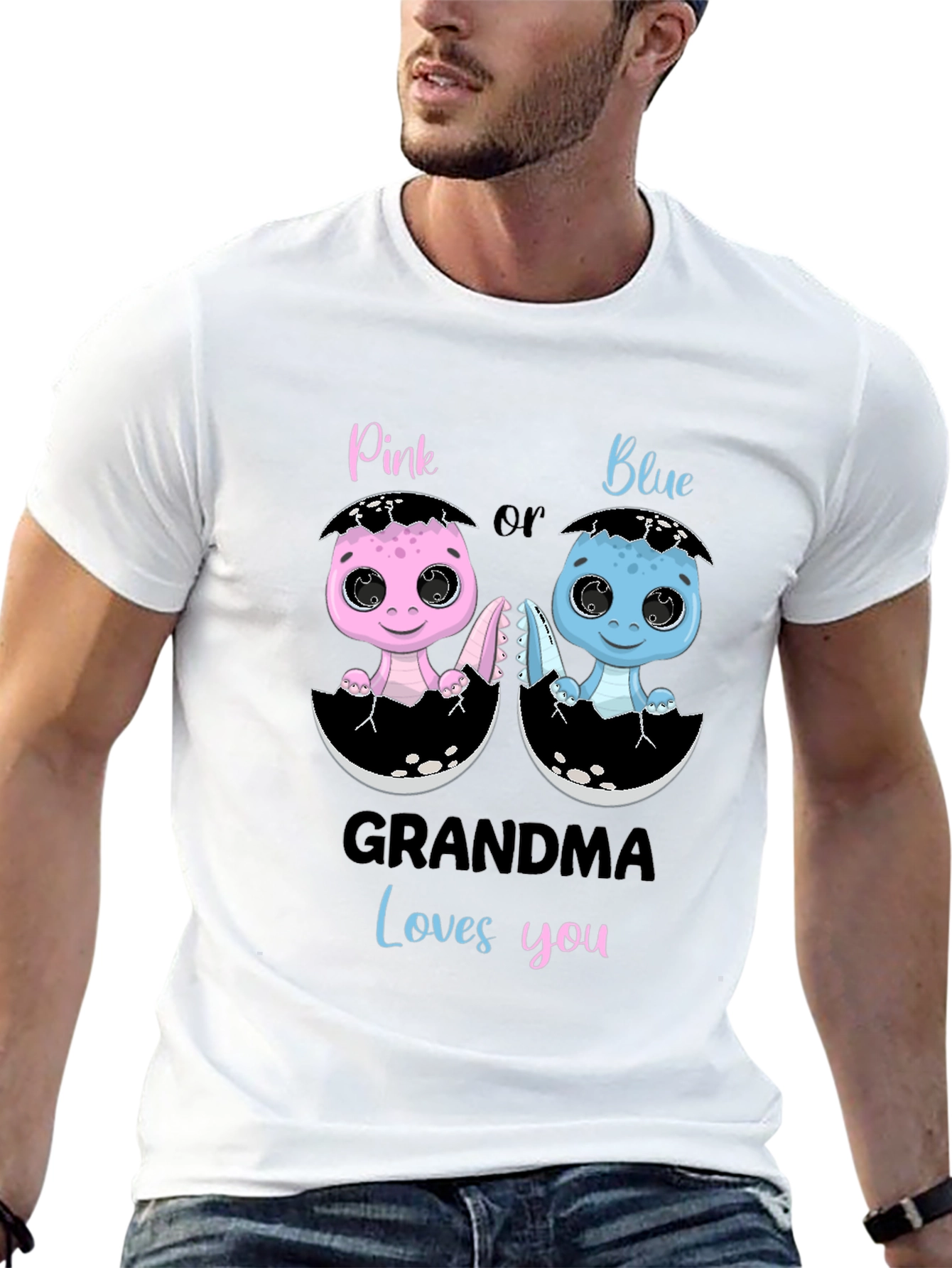 Pink or Blue Grandma Loves You T-Shirt