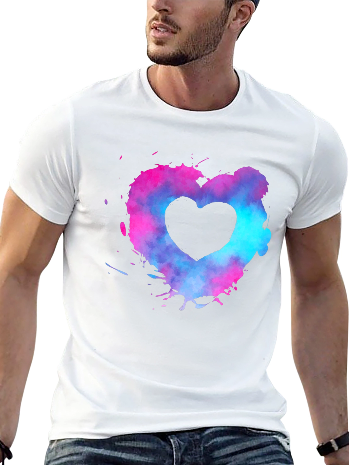 Heart Splash Graphic Tee - Black