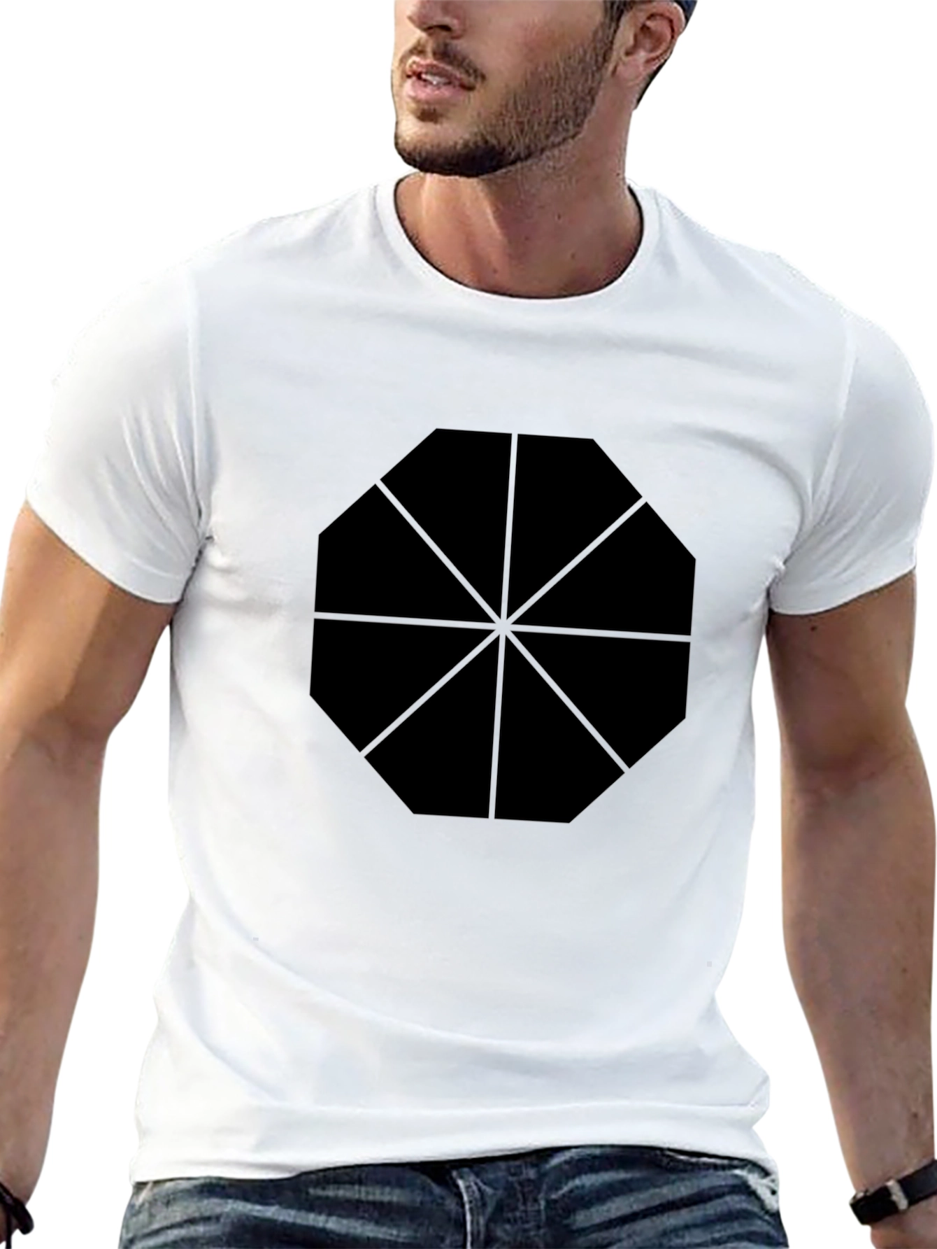 Geometric Print Black T-Shirt | Casual Style