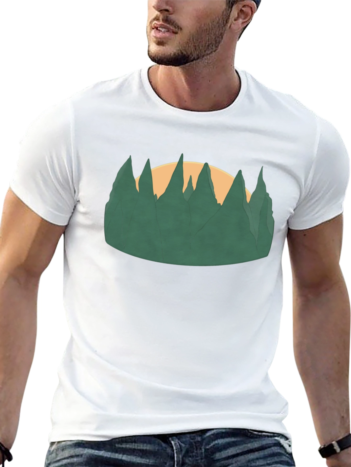 Nature Scene Graphic Black Tee