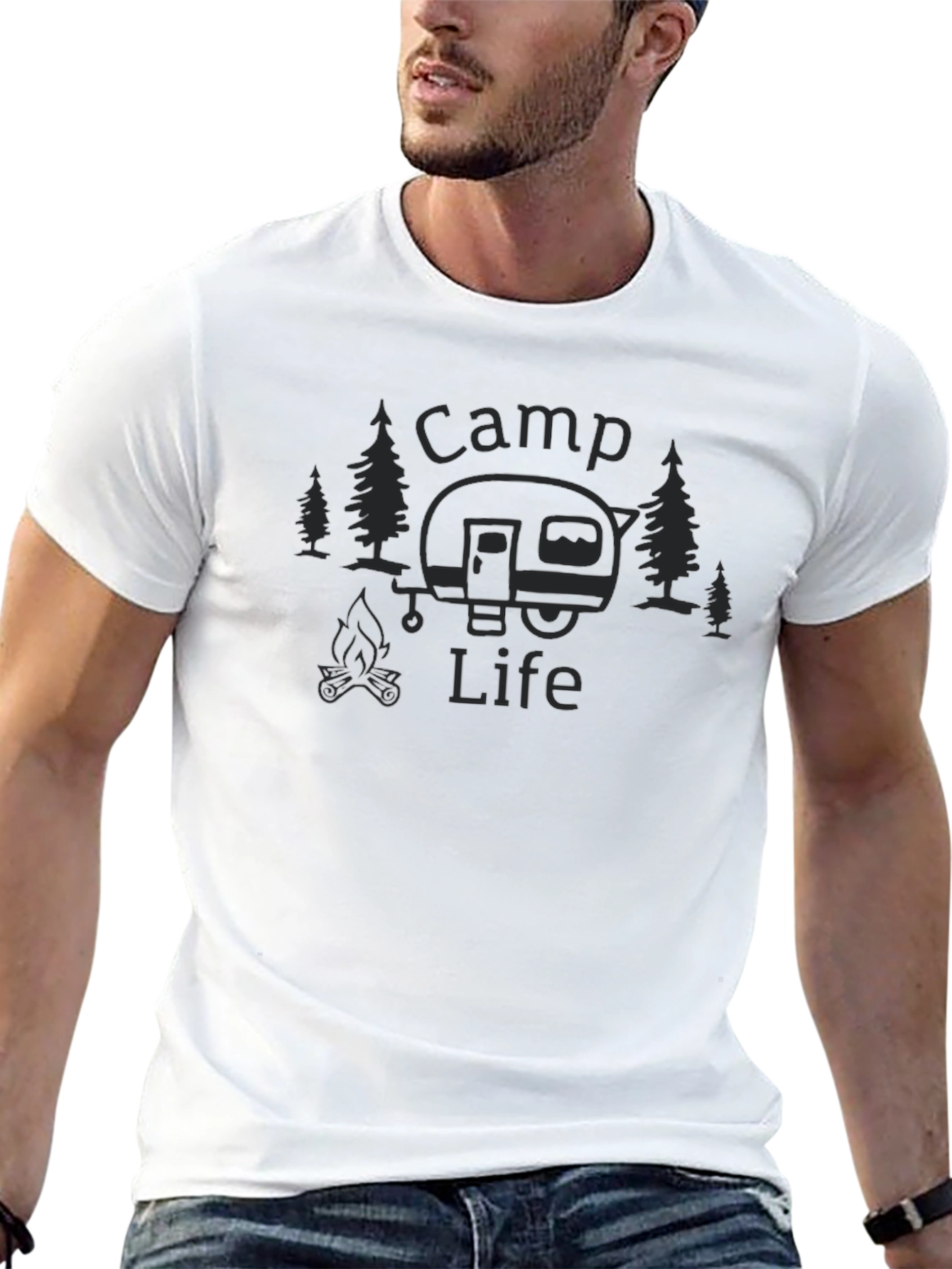 Camp Life Black Graphic T-Shirt