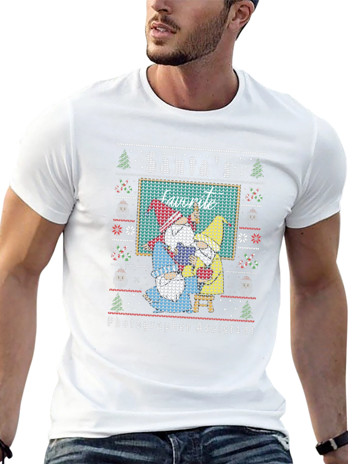 Santas Photographer Assistant Ugly Christmas Sweater T-Shirt