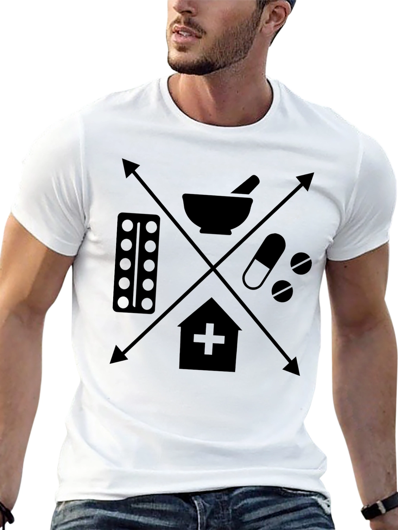 Pharmacy Symbol Graphic Tee - Medical Theme
