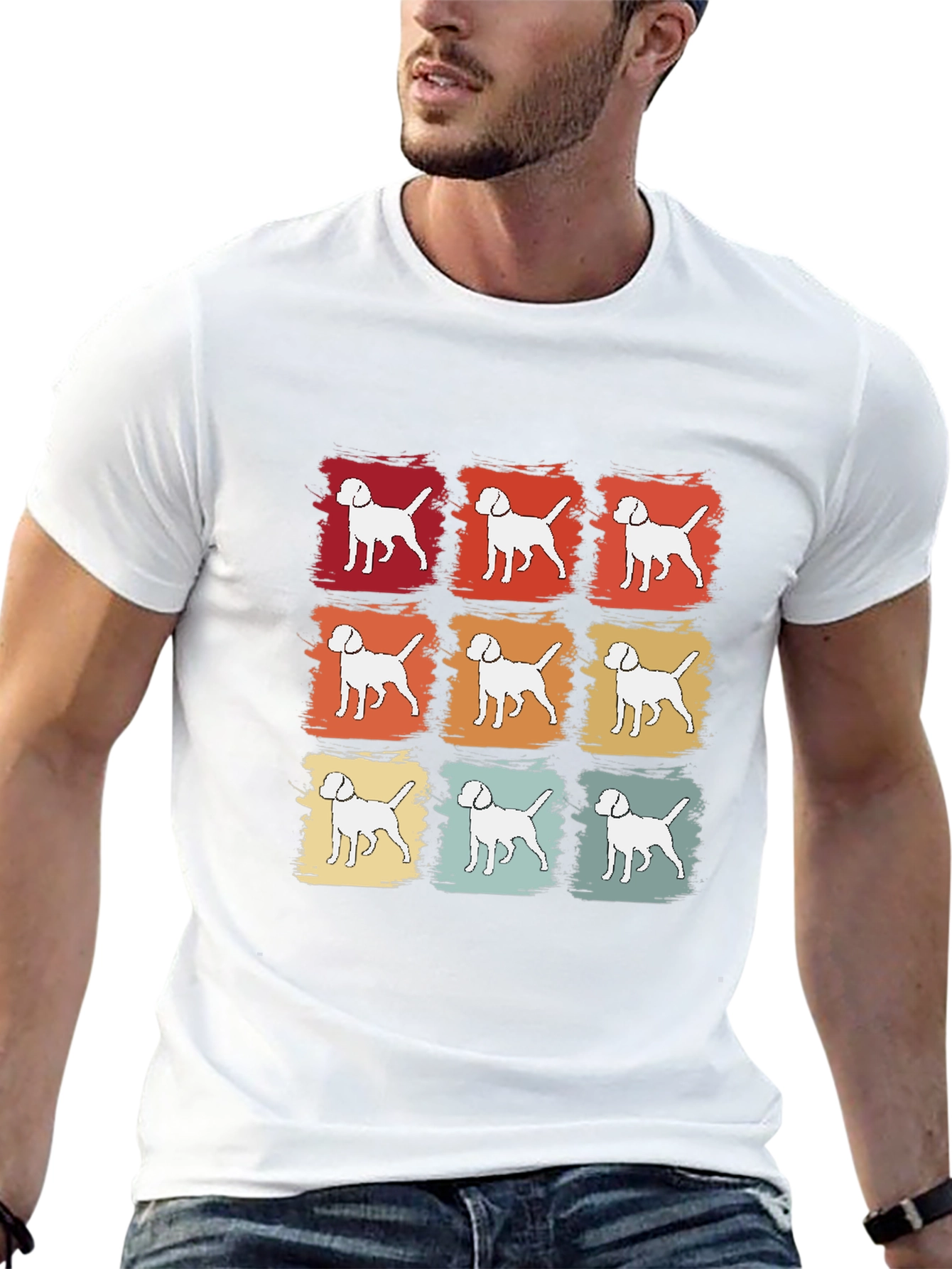 Retro Dog T-Shirt - Canine Pop Art Tee
